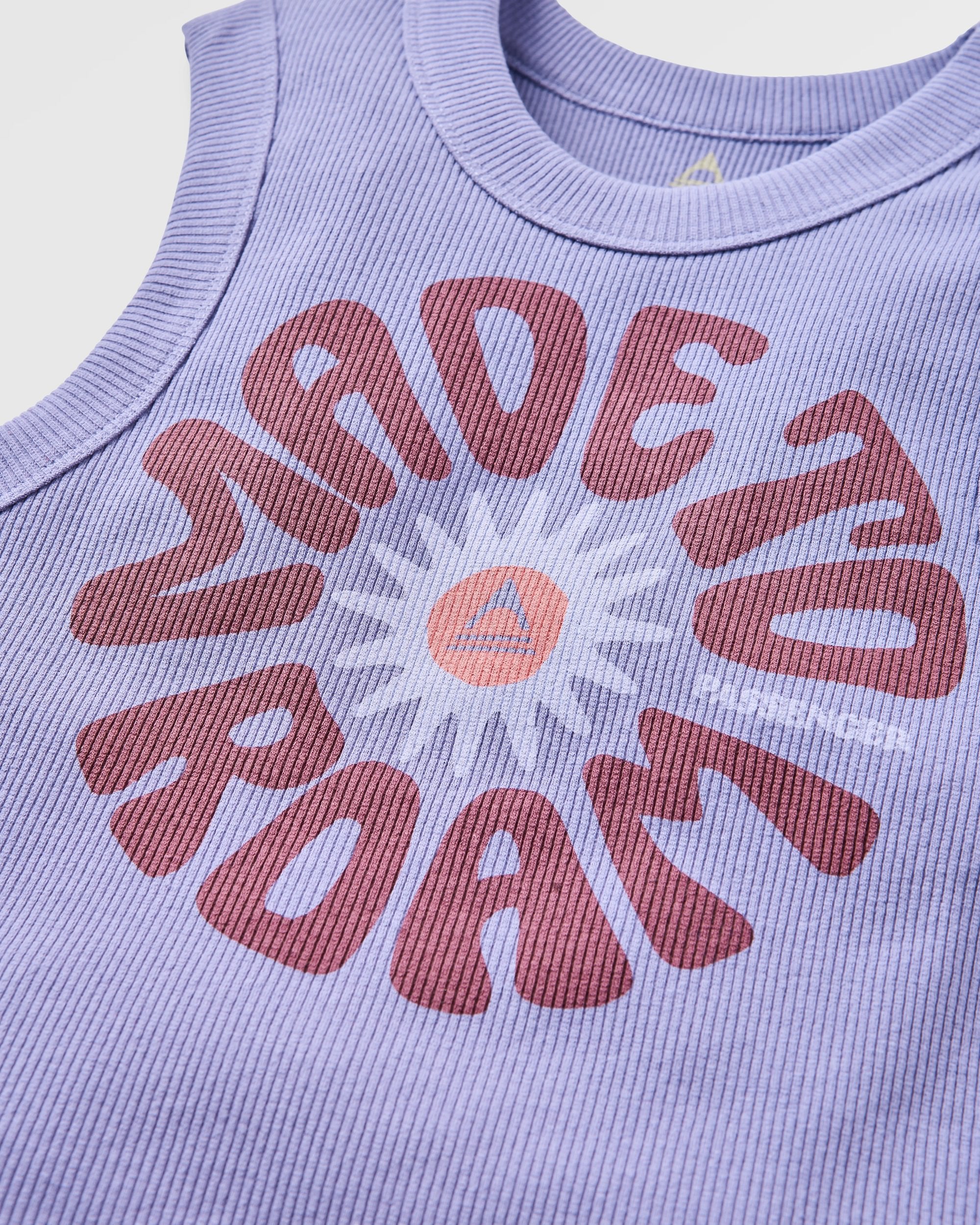Easy Days Ribbed Graphic Cropped Vest - Retro Purple - Image 5