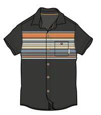 Ebb Organic Cotton Short Sleeve Shirt - Black Stripe - Image 7