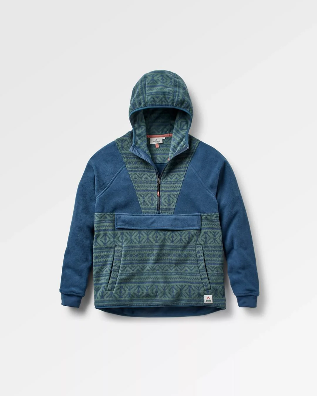 Edge Hooded 1/2 Zip Polar Fleece - Nordic Geo Deep Ocean - Image 5