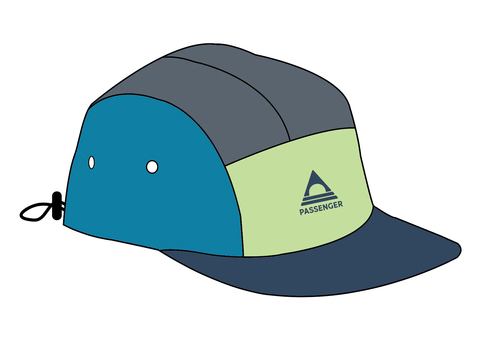 Emerge 5 Panel Trail Cap - Bluejay Multi - Image 8