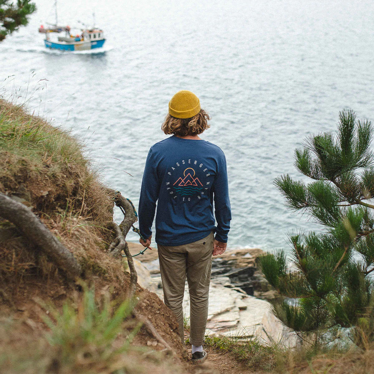 Escapism LS T-Shirt - Dark Denim - Image 3