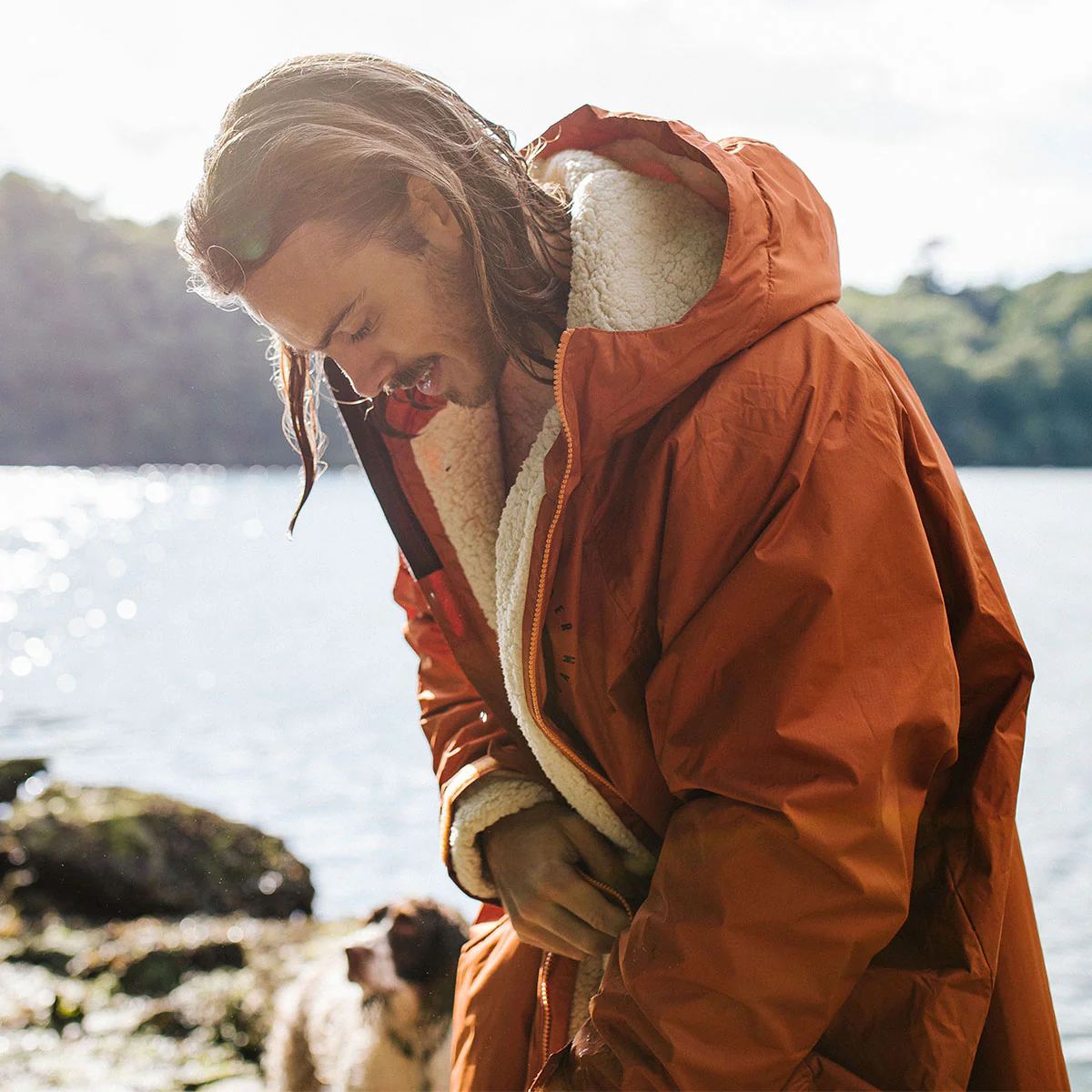 Escapism Sherpa Lined Changing Robe - Rust - Image 8