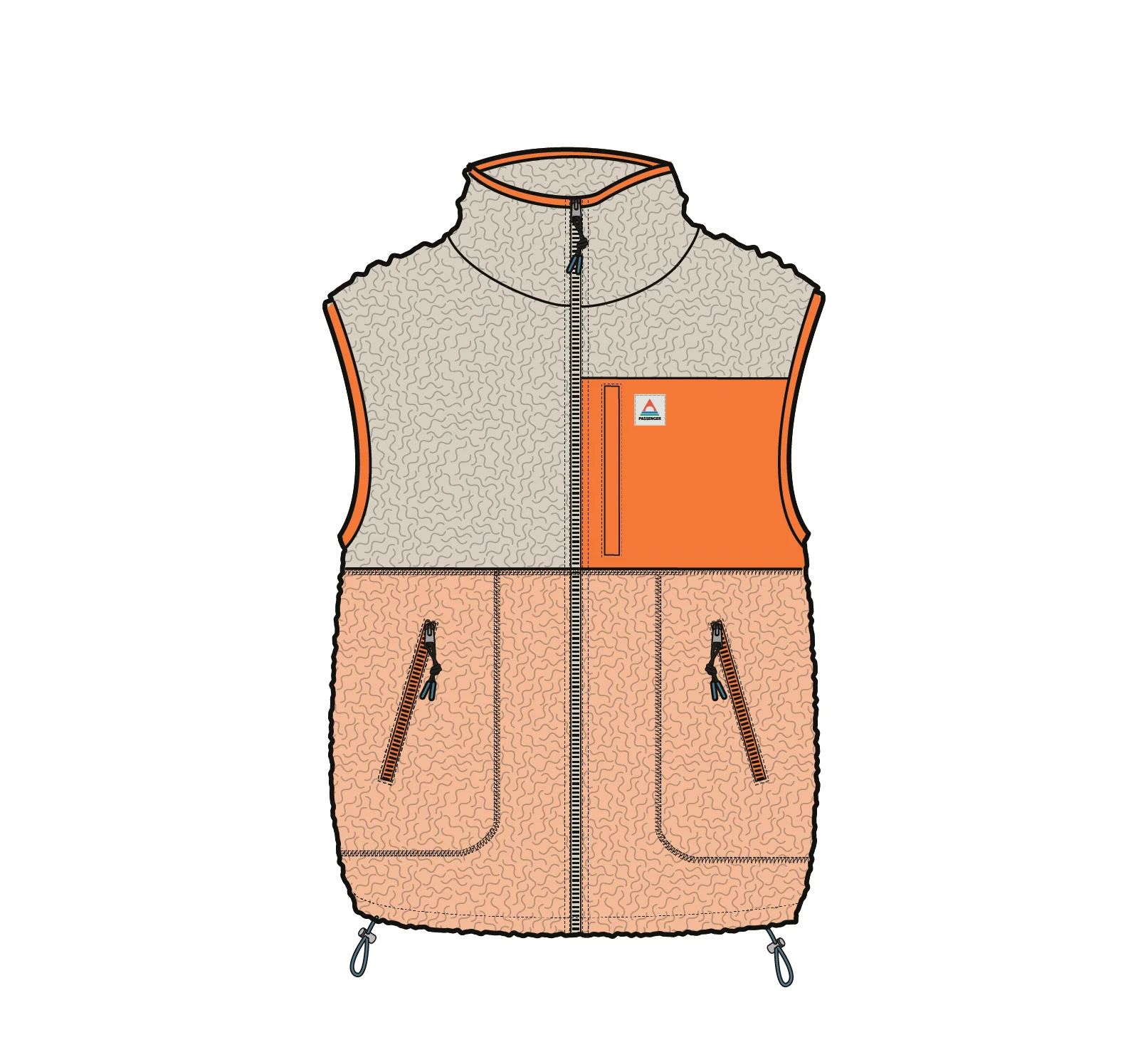 Fairbanks Sherpa Gilet - Oatmeal/Orange Peach - Image 7