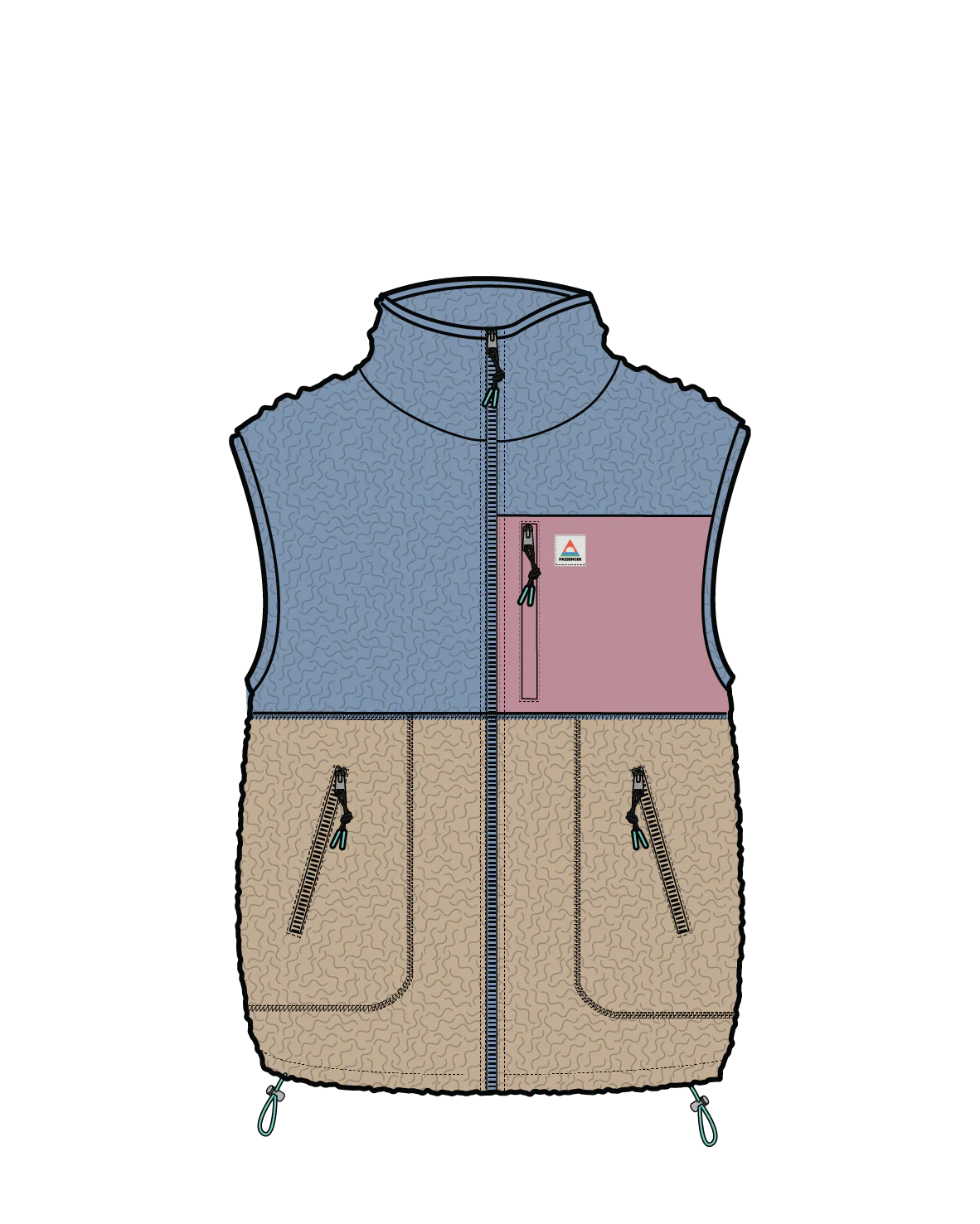Fairbanks Sherpa Gilet - Faded Denim/Simply Taupe - Image 10