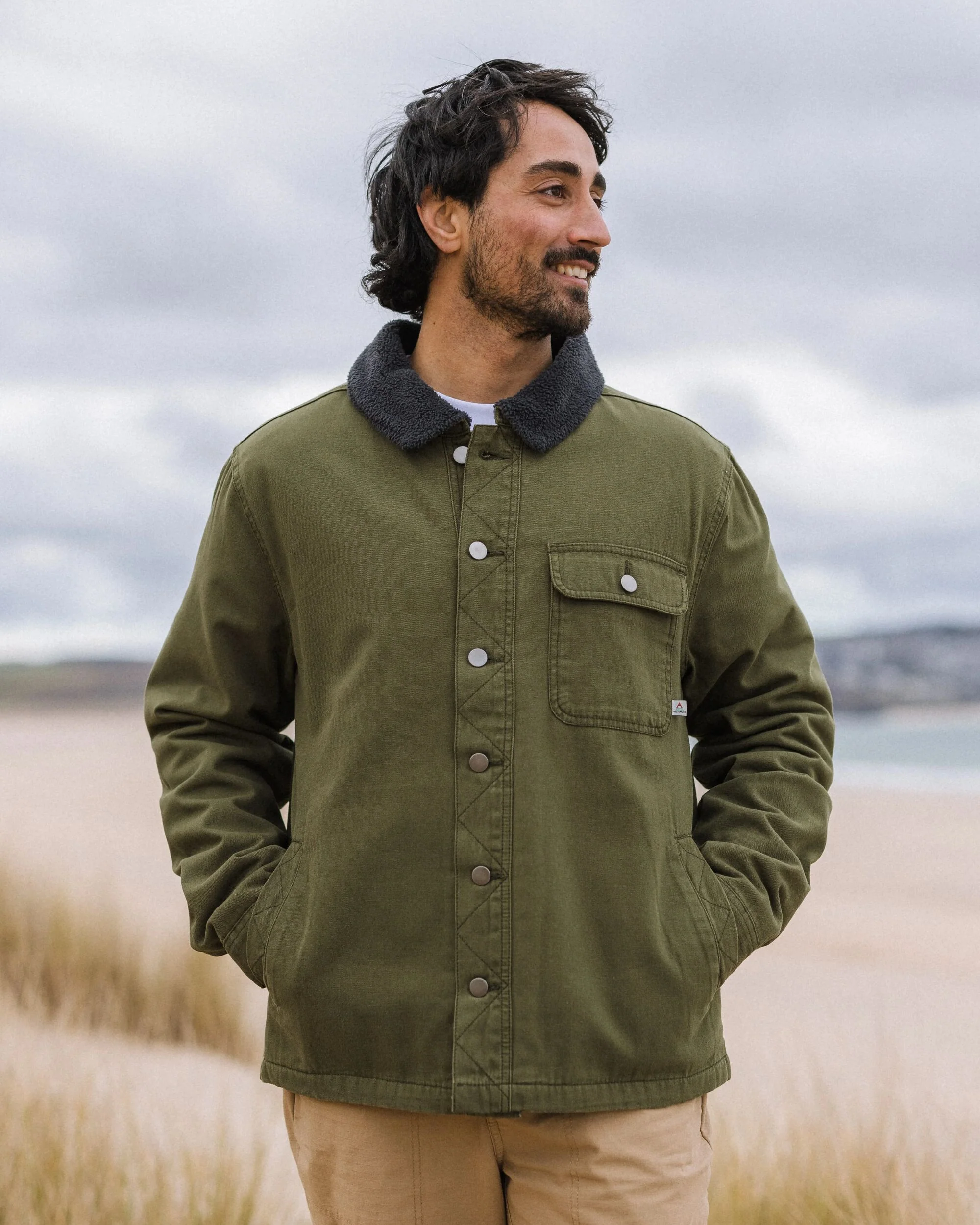 Falcon Organic Cotton Jacket - Khaki - Image 3