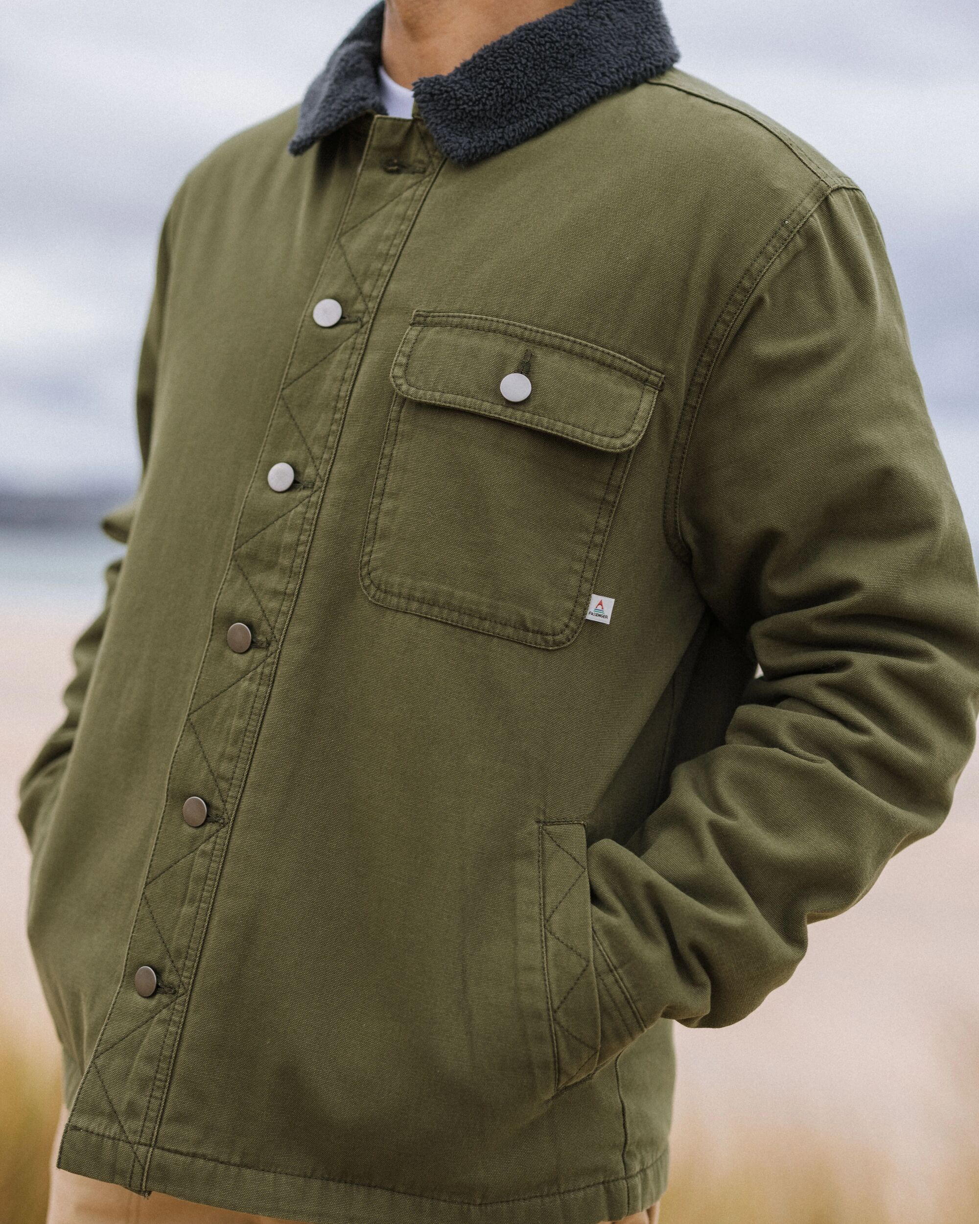 Falcon Organic Cotton Jacket - Khaki - Image 5
