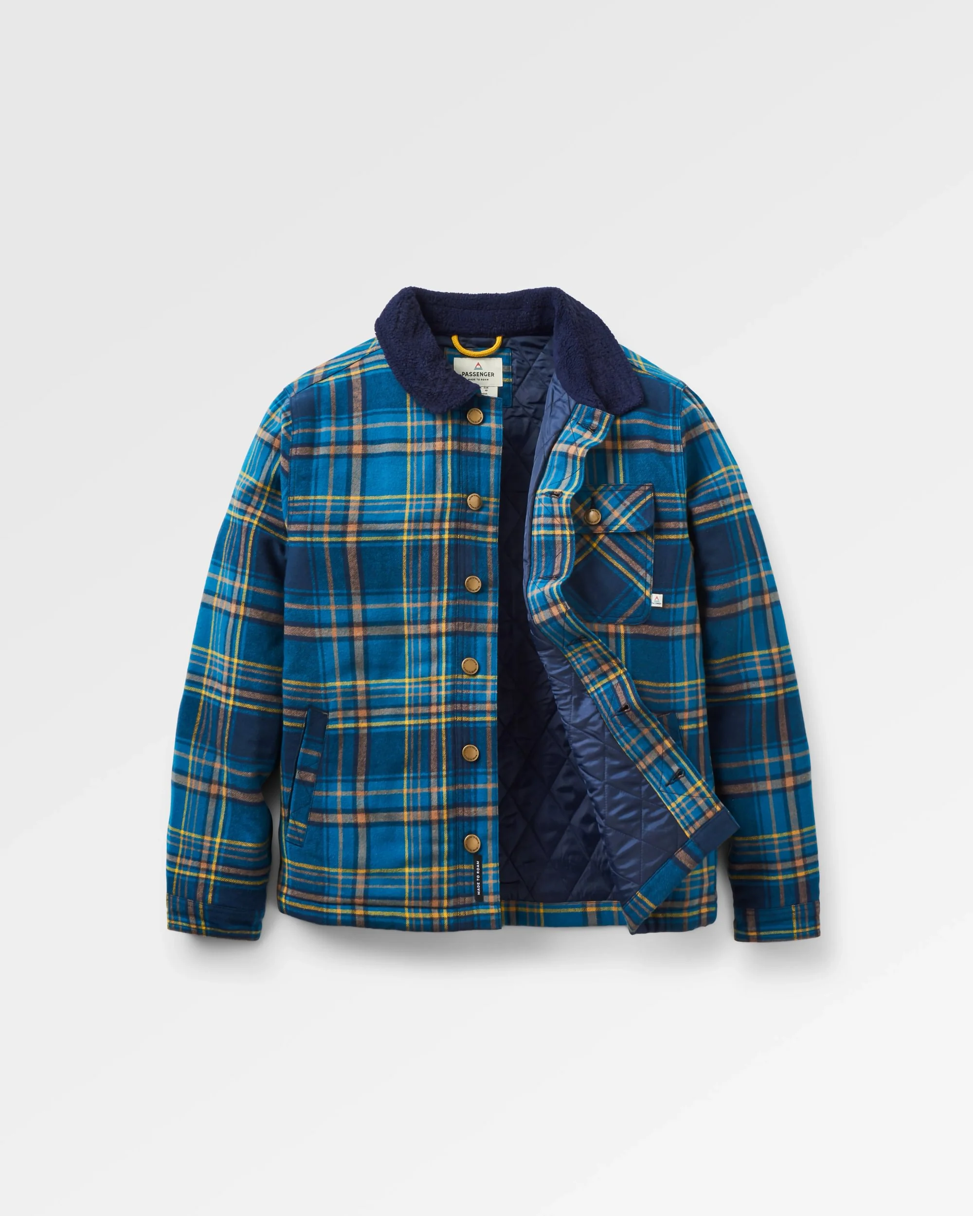 Falcon Organic Cotton Jacket - Tidal Blue Check - Image 2