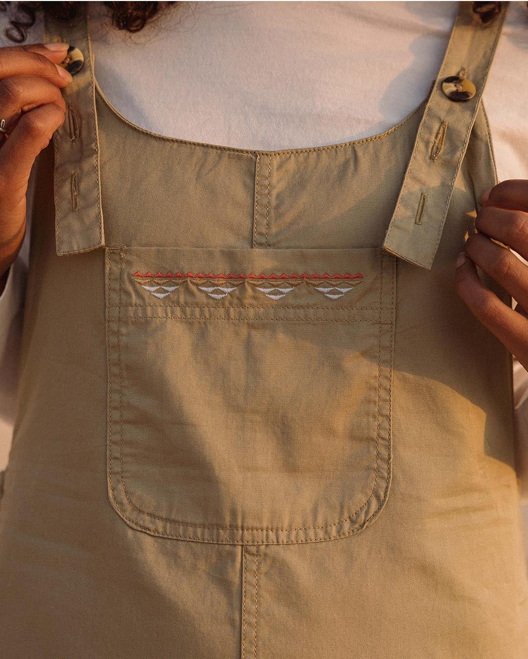Faye Organic Cotton Dungarees - Biscuit - Image 2
