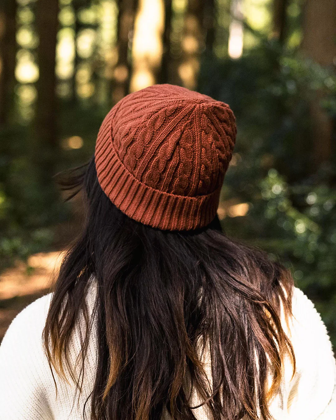 Fireside Cable Knit Beanie - Baked Clay - Image 4