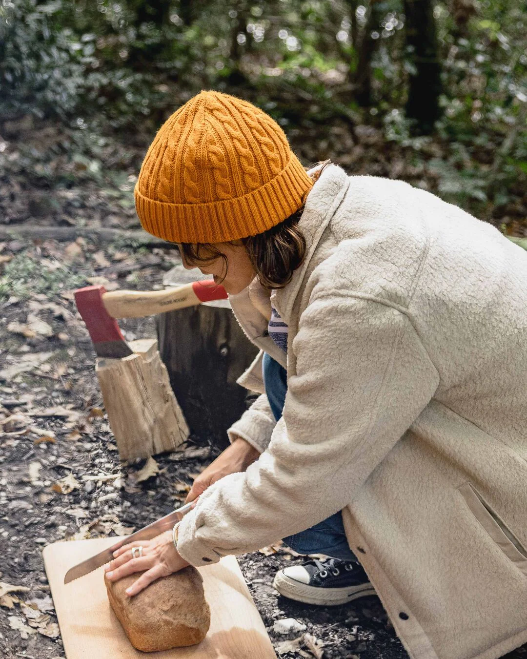Fireside Cable Knit Beanie - Sunrise Orange - Image 3