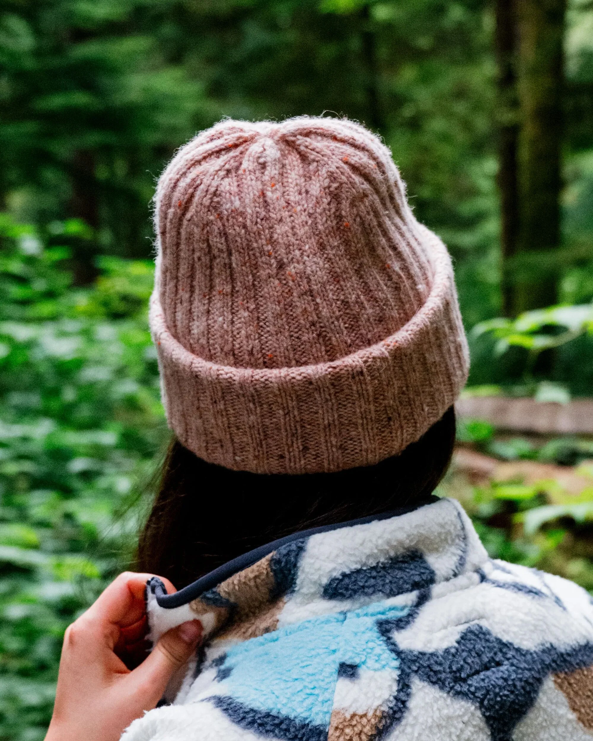 Fisherman Merino Wool Beanie - Blush - Image 2
