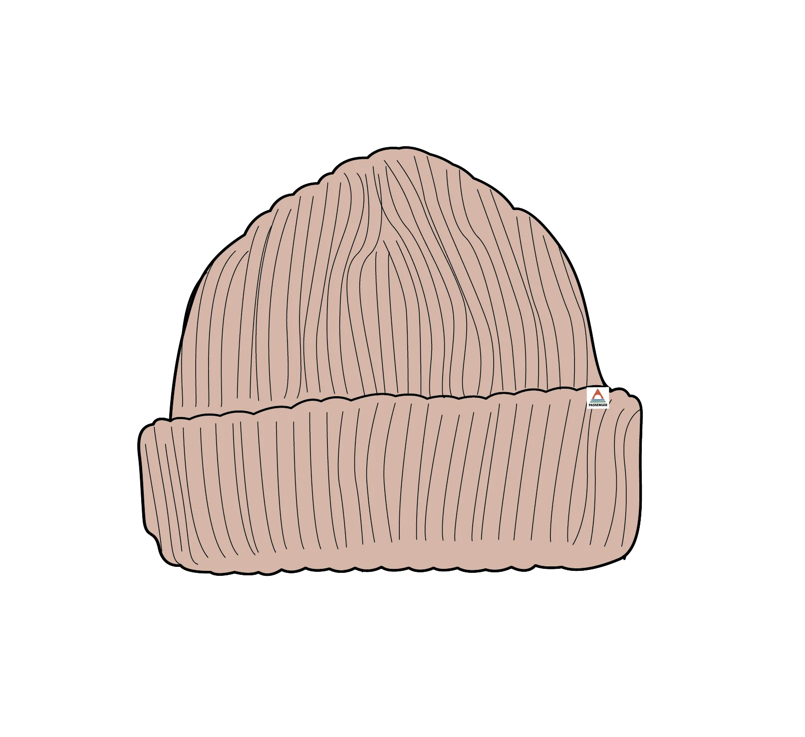 Fisherman Merino Wool Beanie - Blush - Image 7
