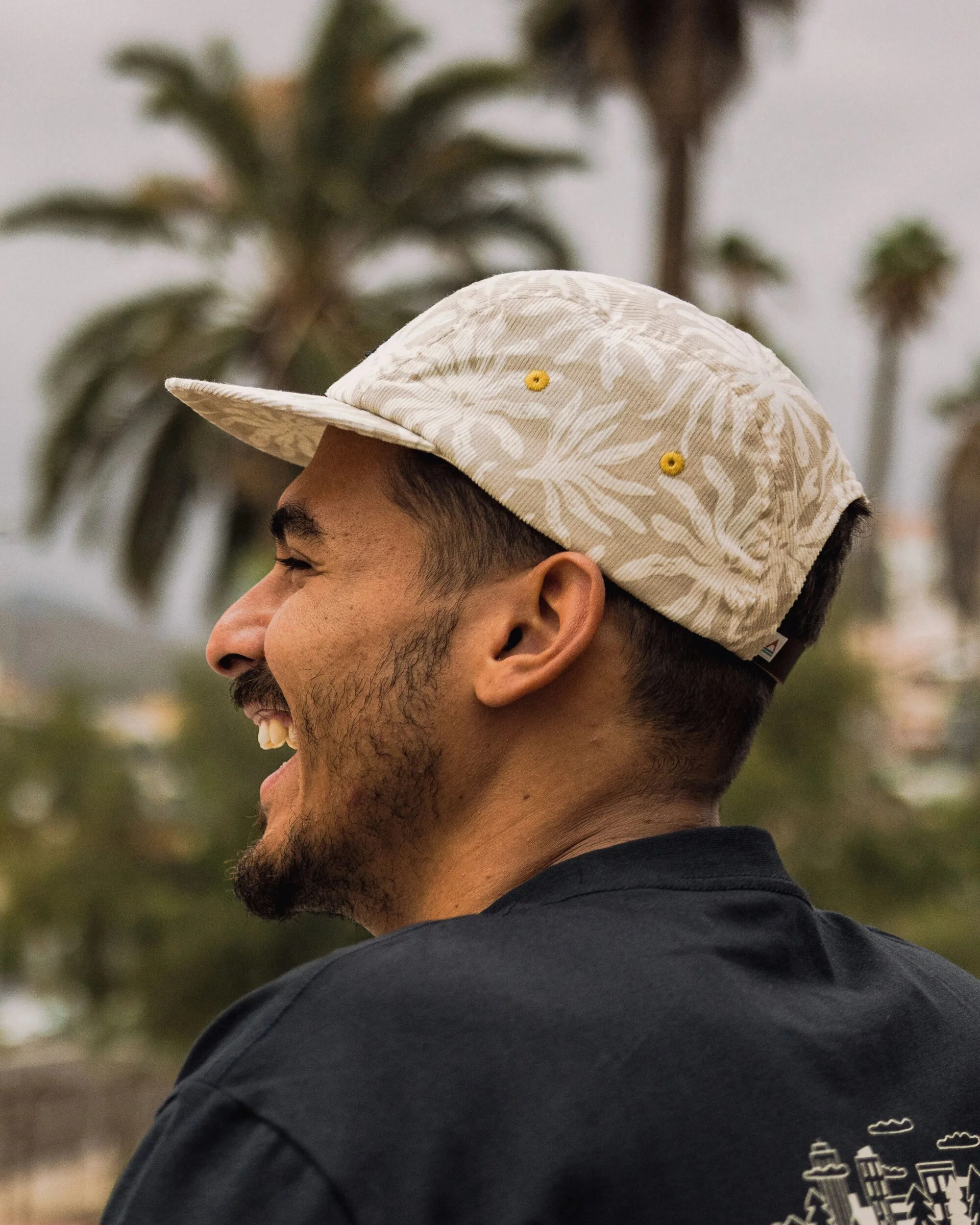 Fixie Cord 5 Panel Cap - Golden Spice/ Seaweed Pebble Grey - Image 4