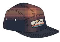Fixie Flannel 5 Panel Cap - Rich Navy/ Red Ochre Check - Image 9