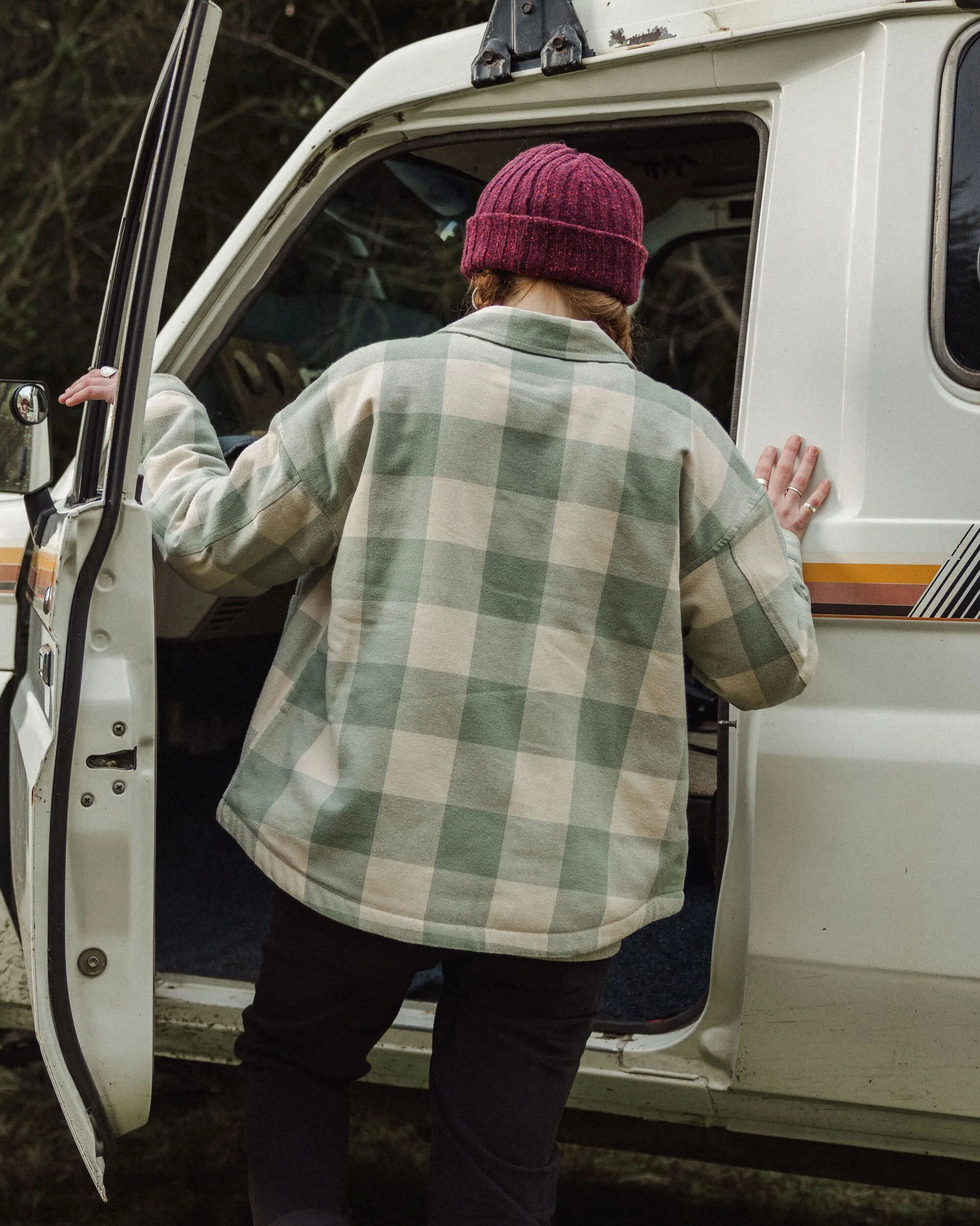Flint Organic Cotton Overshirt - Pistachio Buffalo Check - Image 3