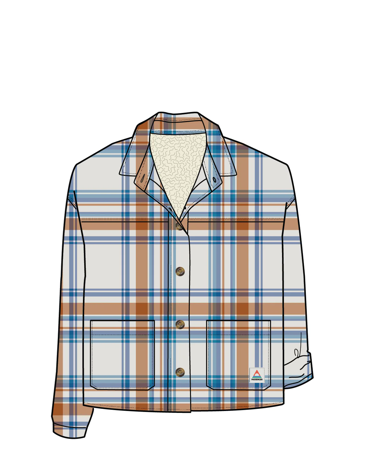 Flint Organic Cotton Overshirt - Vintage White Check - Image 11