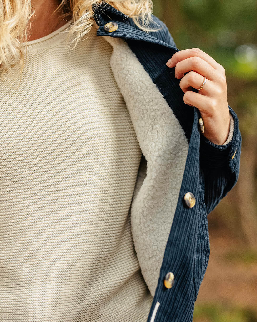 Flint Corduroy Overshirt - Deep Navy - Image 4