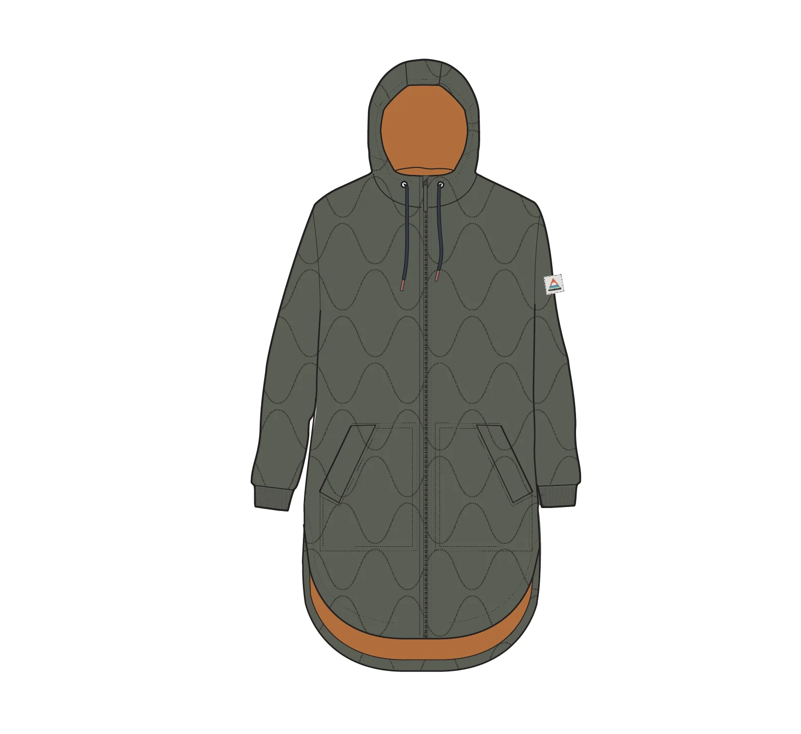 Flora Long Insulated Parka - Dusty Olive - Image 13