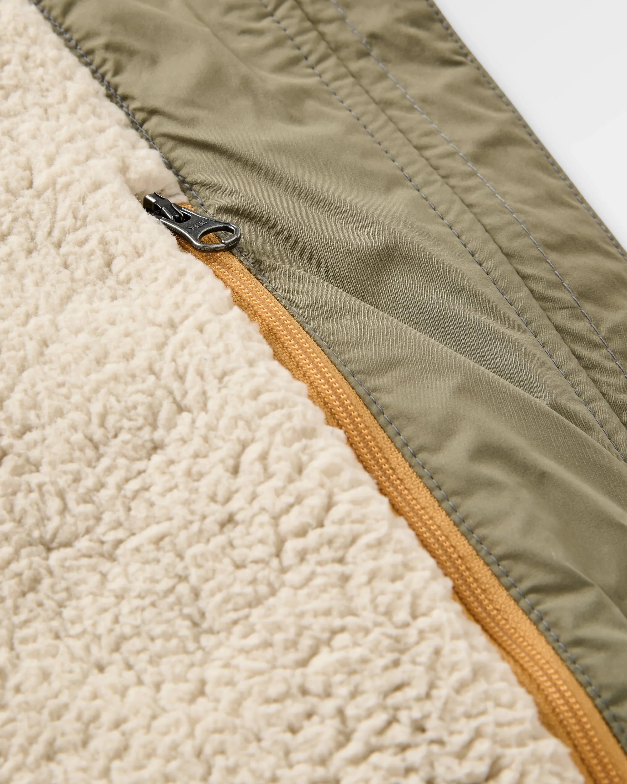 Flora Sherpa Lined Gilet - Dusty Olive - Image 10