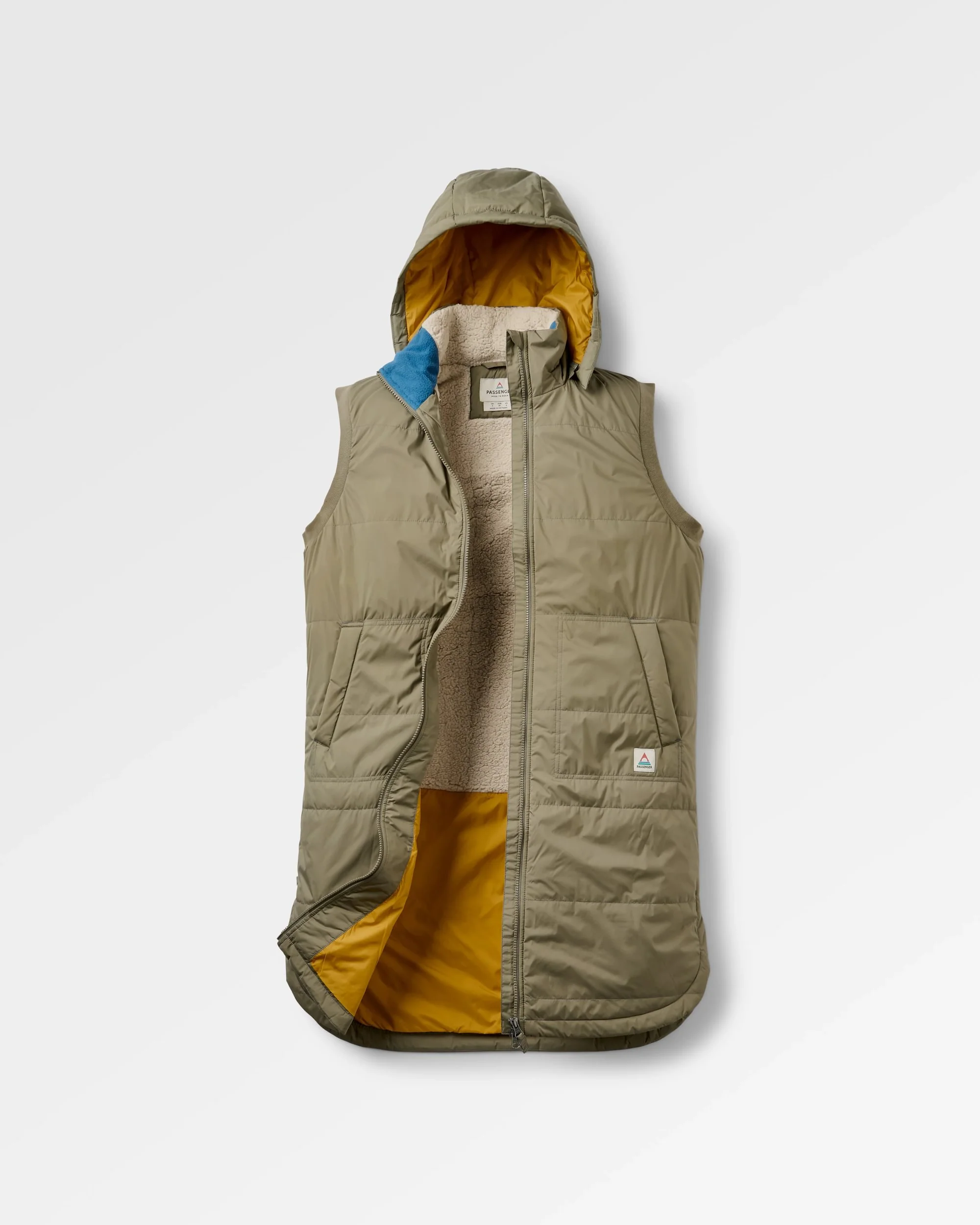Flora Sherpa Lined Gilet - Dusty Olive - Image 2