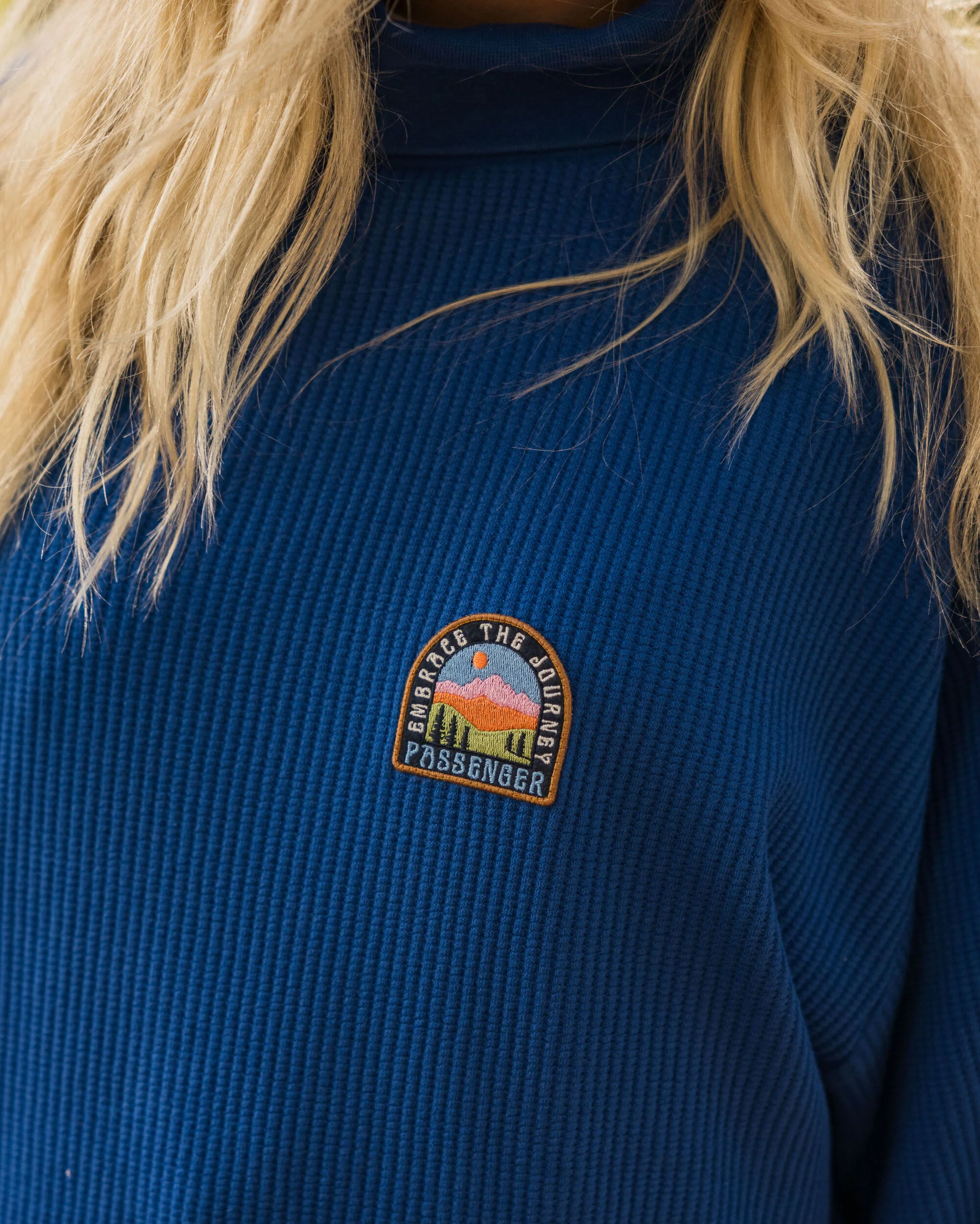 Flourish Roll Neck Top - True Blue - Image 3