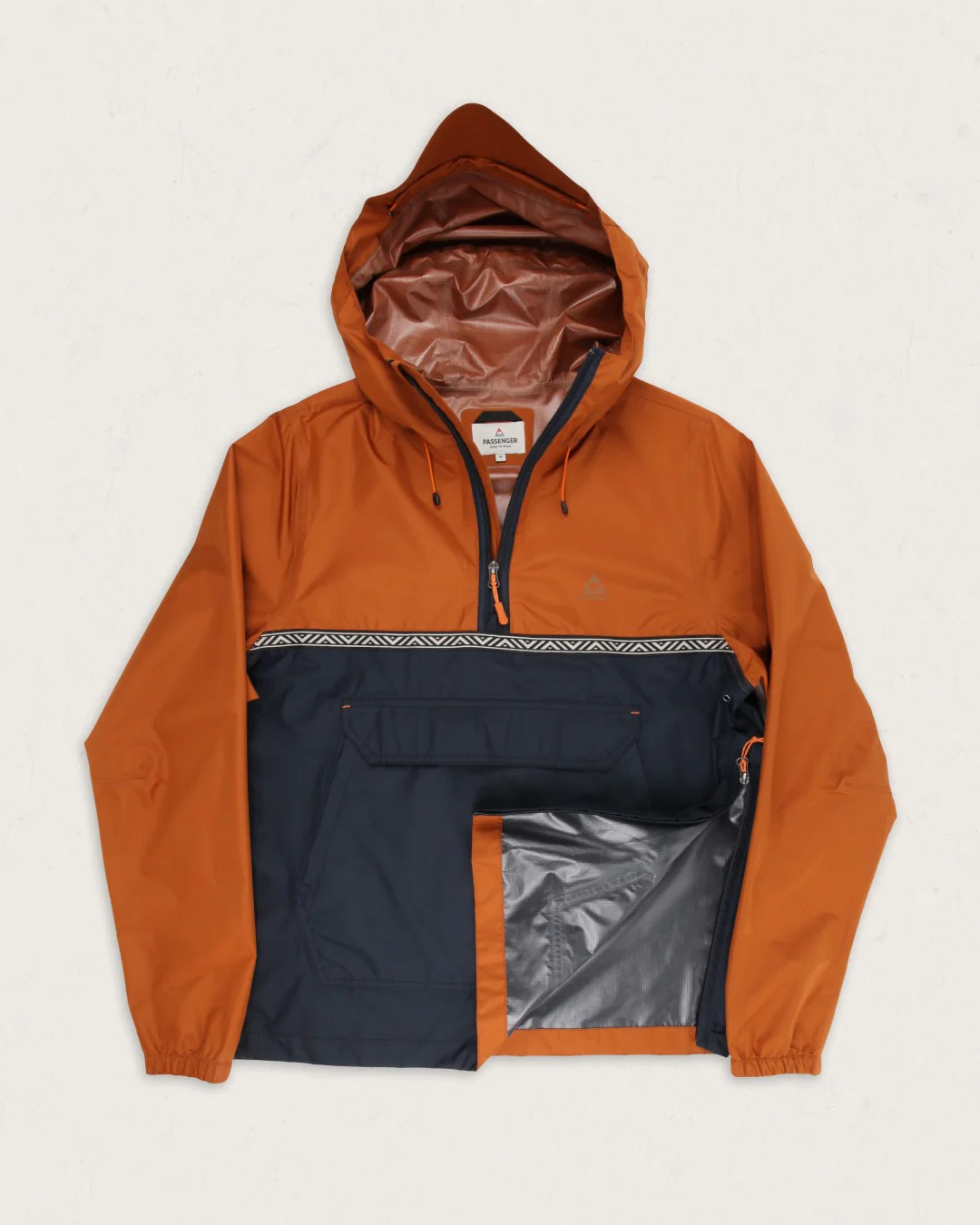 Flow 1/2 Zip Water Resistant Jacket - Glazed Ginger/Deep Navy - Image 11
