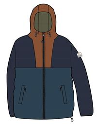 Flynn Insulated Jacket - Rich Navy/ Burnt Orange - Image 9