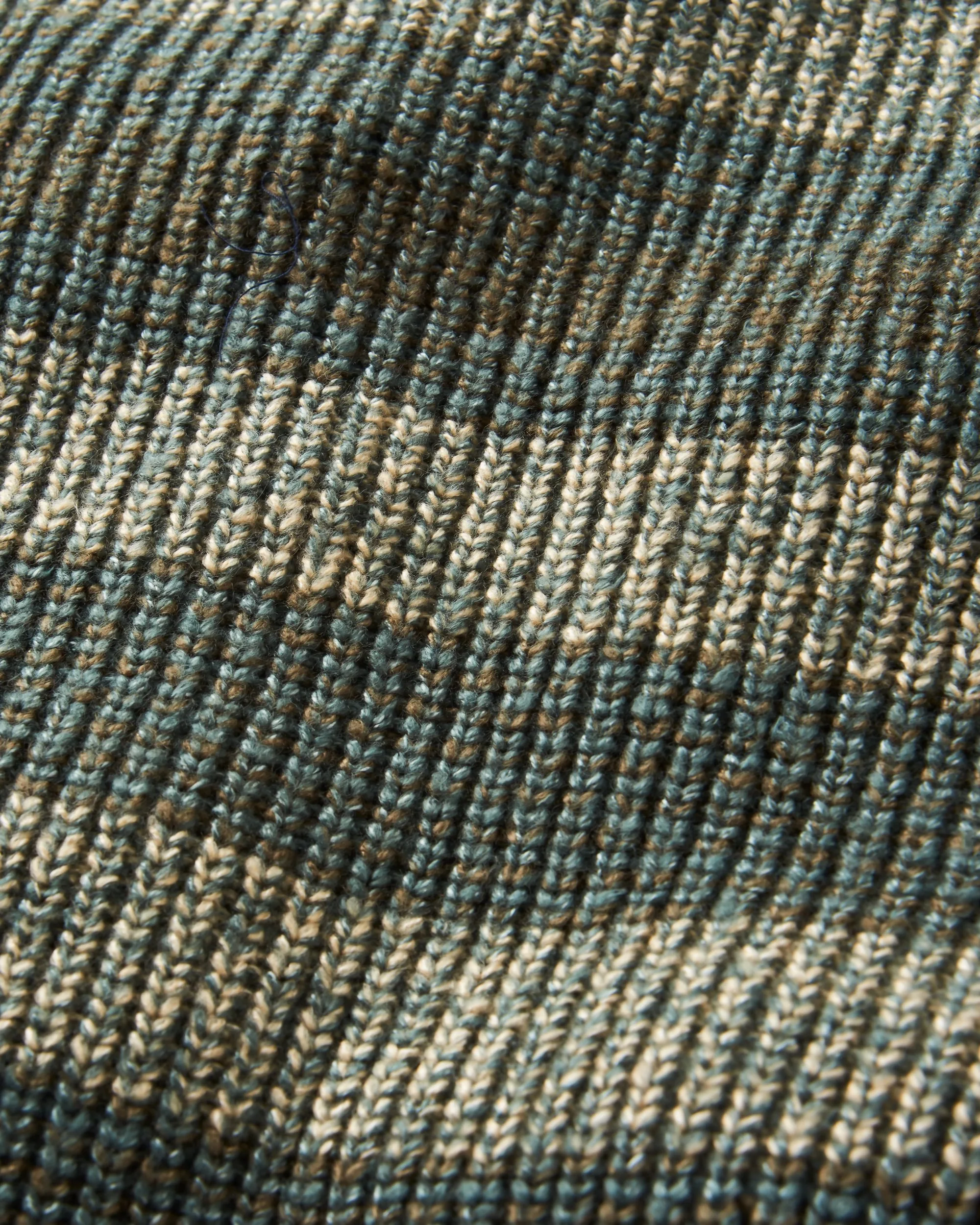 Fog Knitted Jumper - Dark Olive Multi Stripe - Image 4
