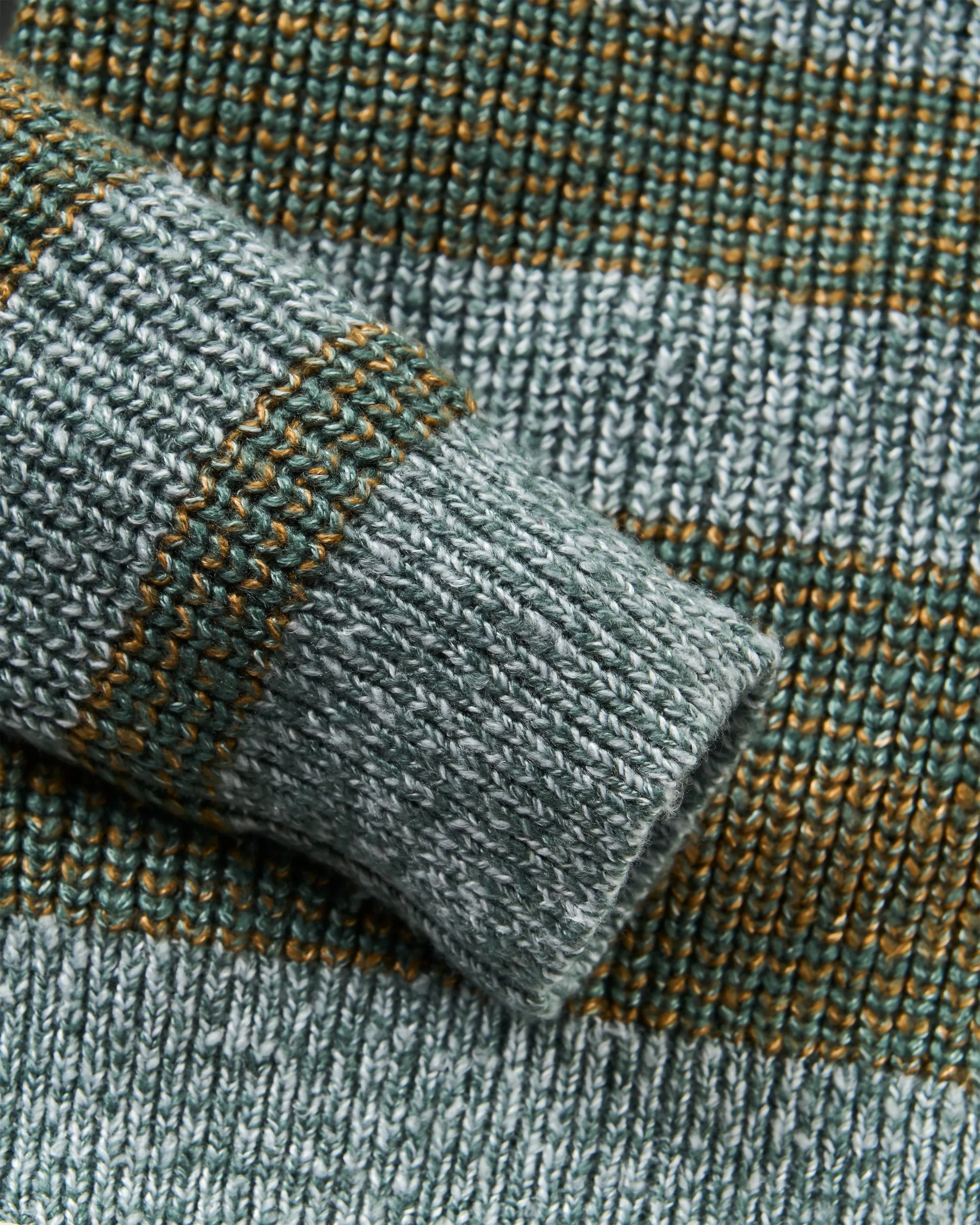 Fog Knitted Jumper - Faded Denim Multi Stripe - Image 7
