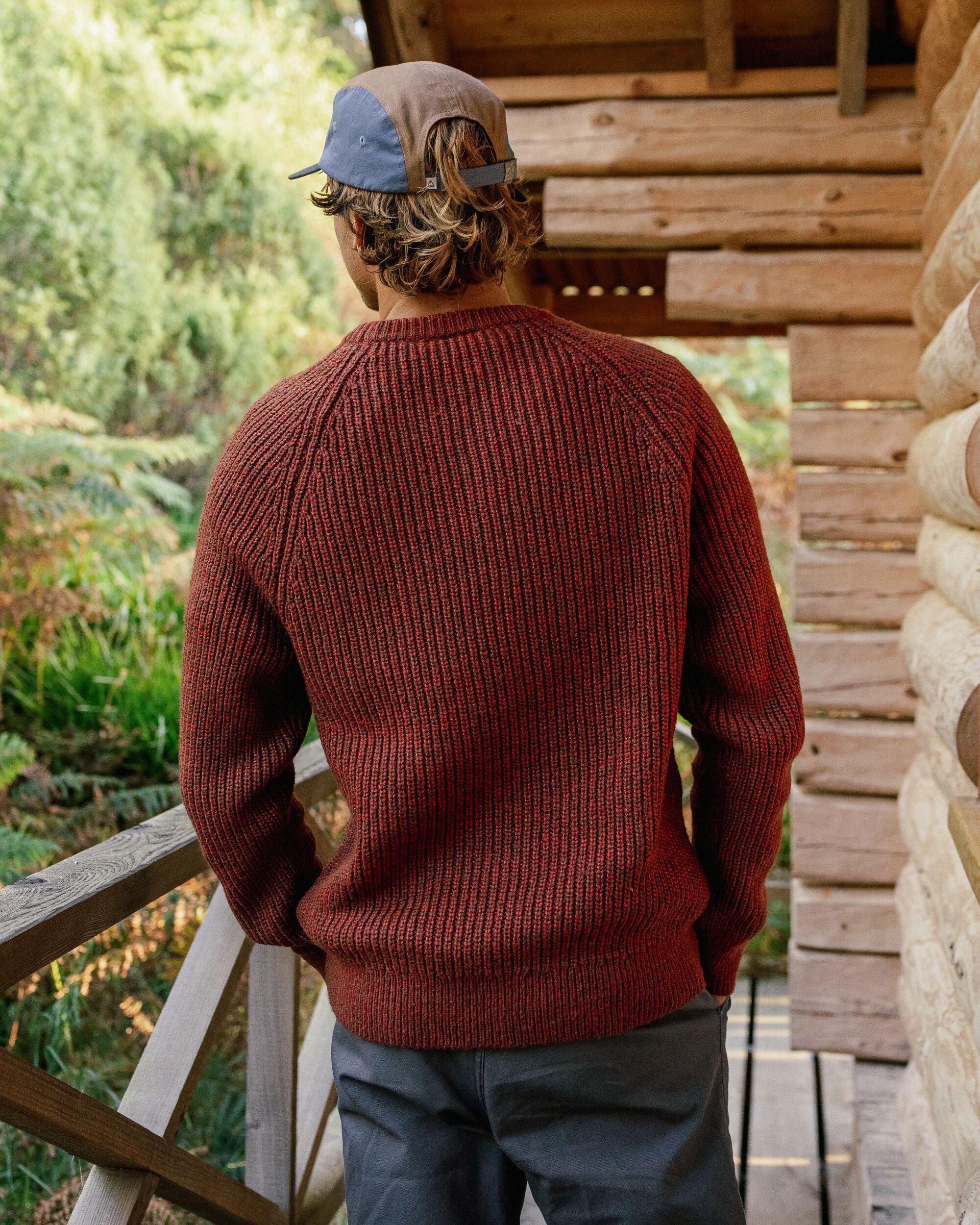 Fog Knitted Jumper - Red Ochre - Image 3