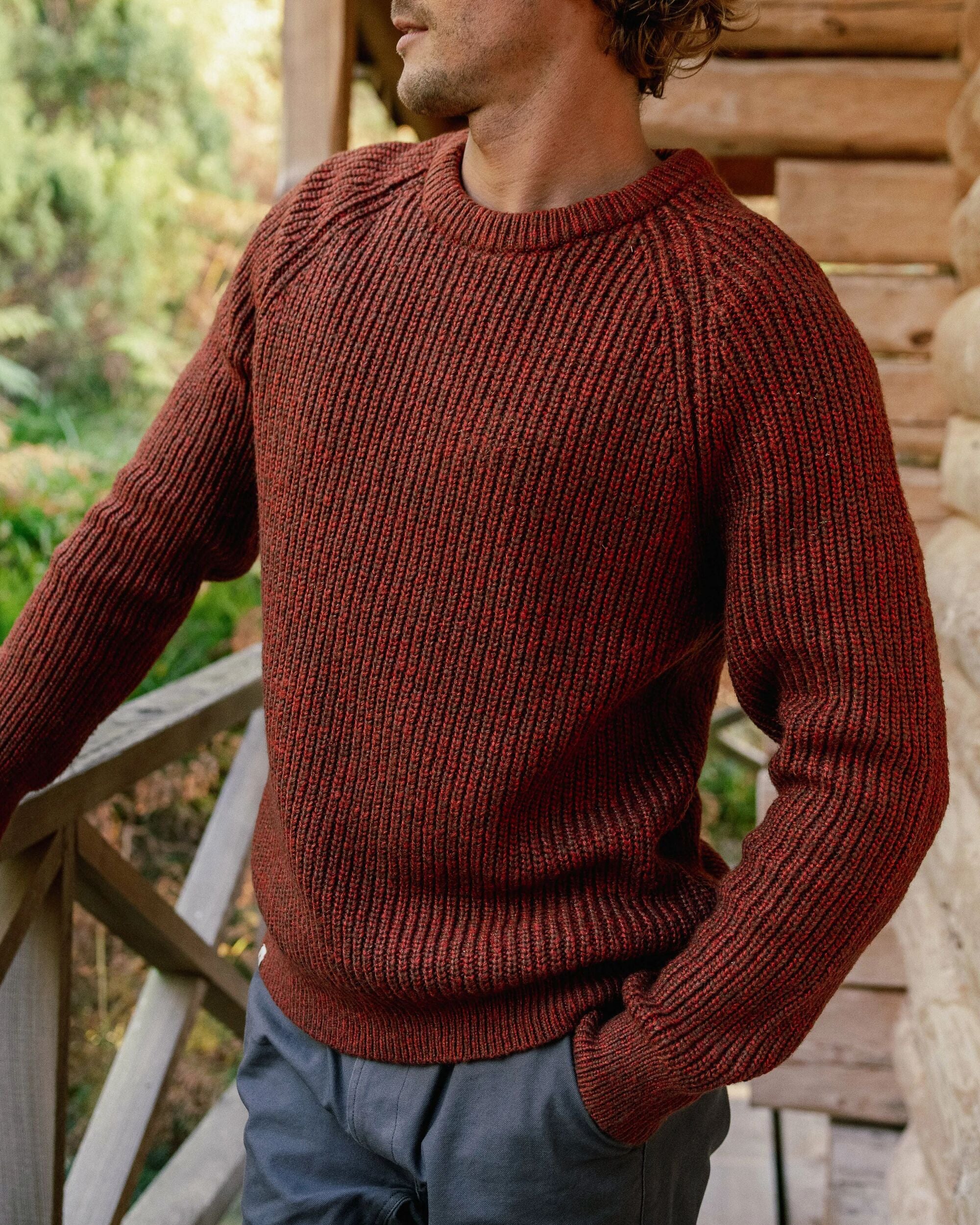 Fog Knitted Jumper - Red Ochre - Image 4
