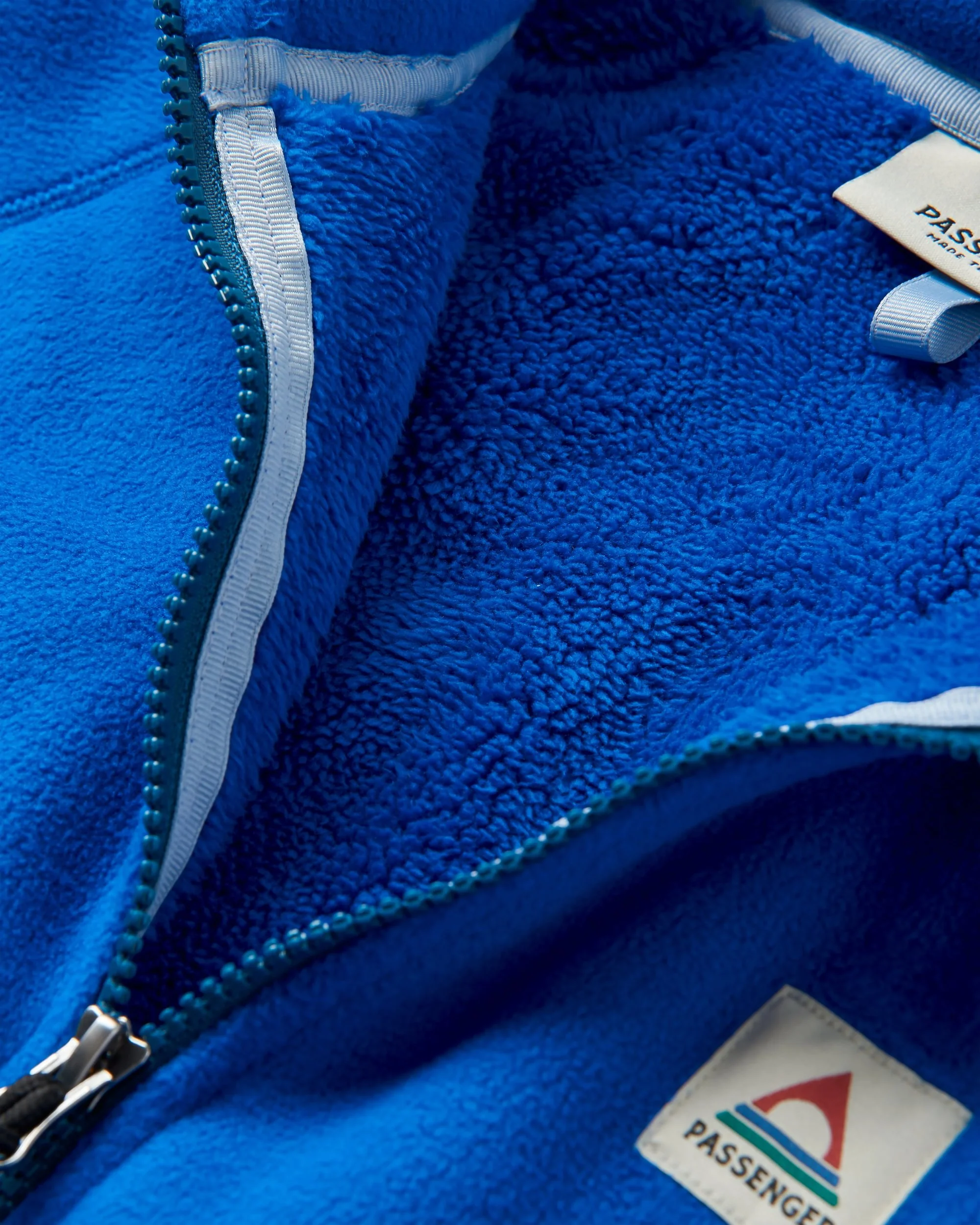 Folksy Sherpa Fleece - Azure Blue - Image 10