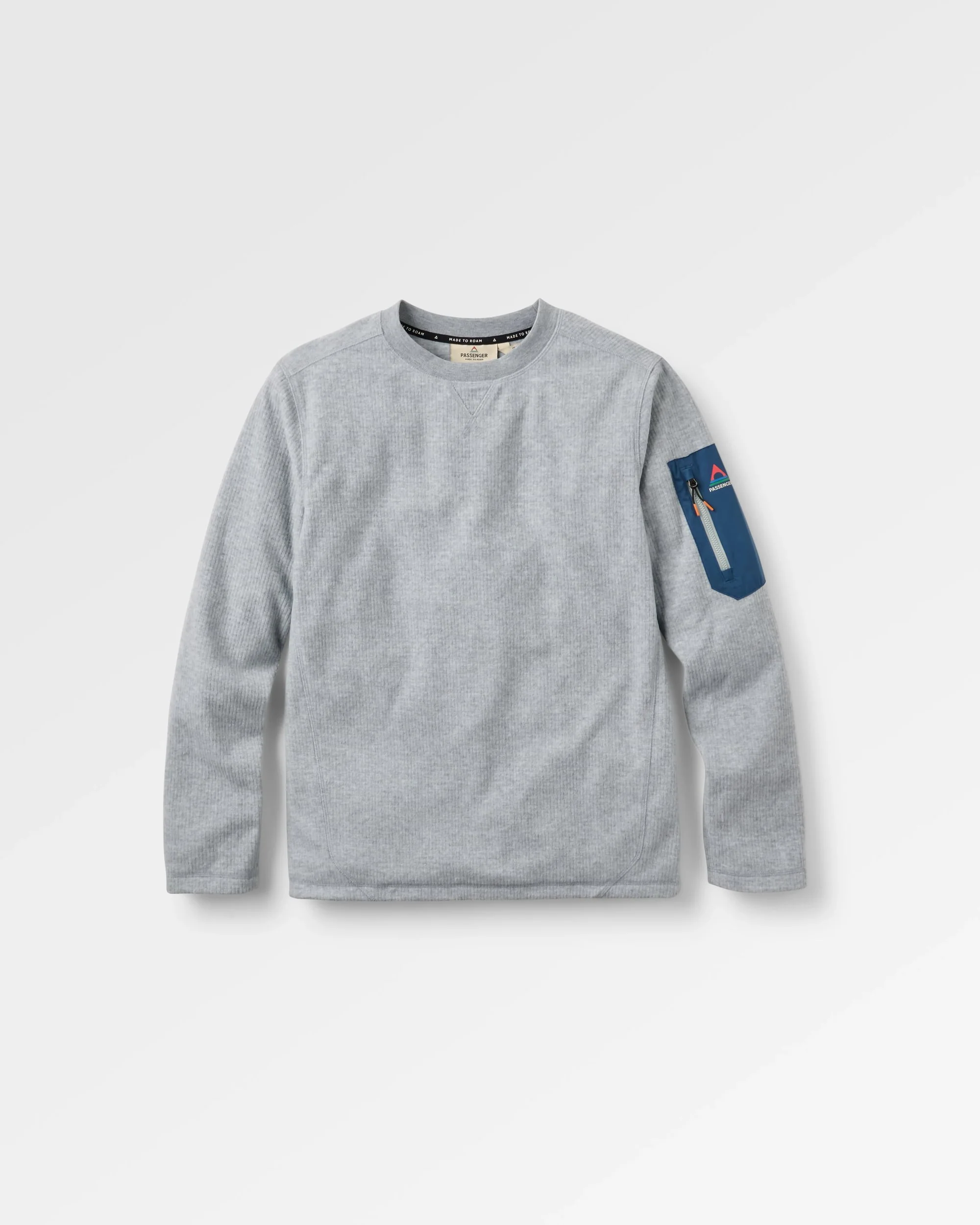 Forestscape Grid Fleece Crew - Grey Marl - Image 2