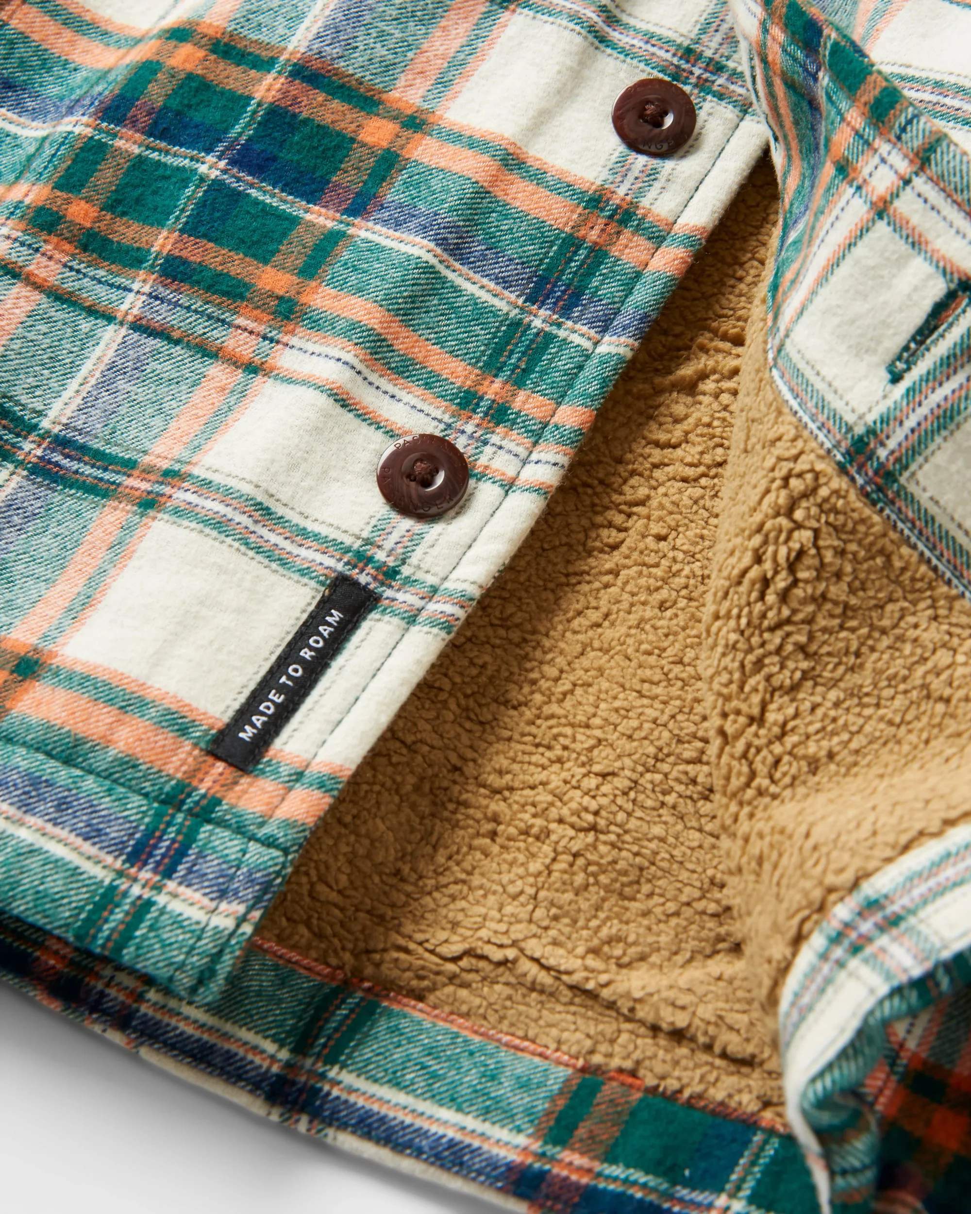 Freestyle Sherpa-Lined Overshirt - Birch/Rain Forest Check - Image 5
