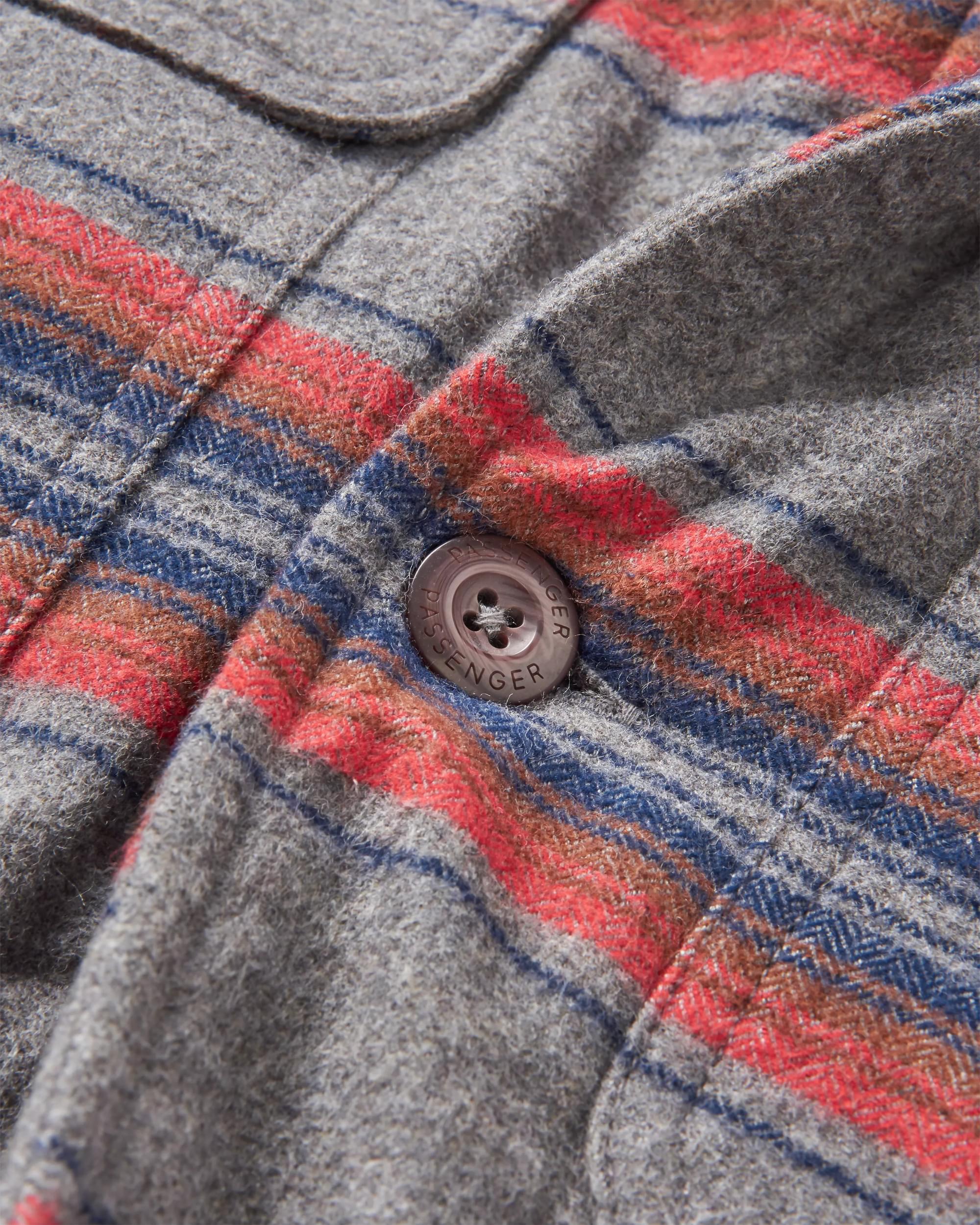 Freestyle Sherpa-Lined Overshirt - Grey Marl Stripe - Image 6