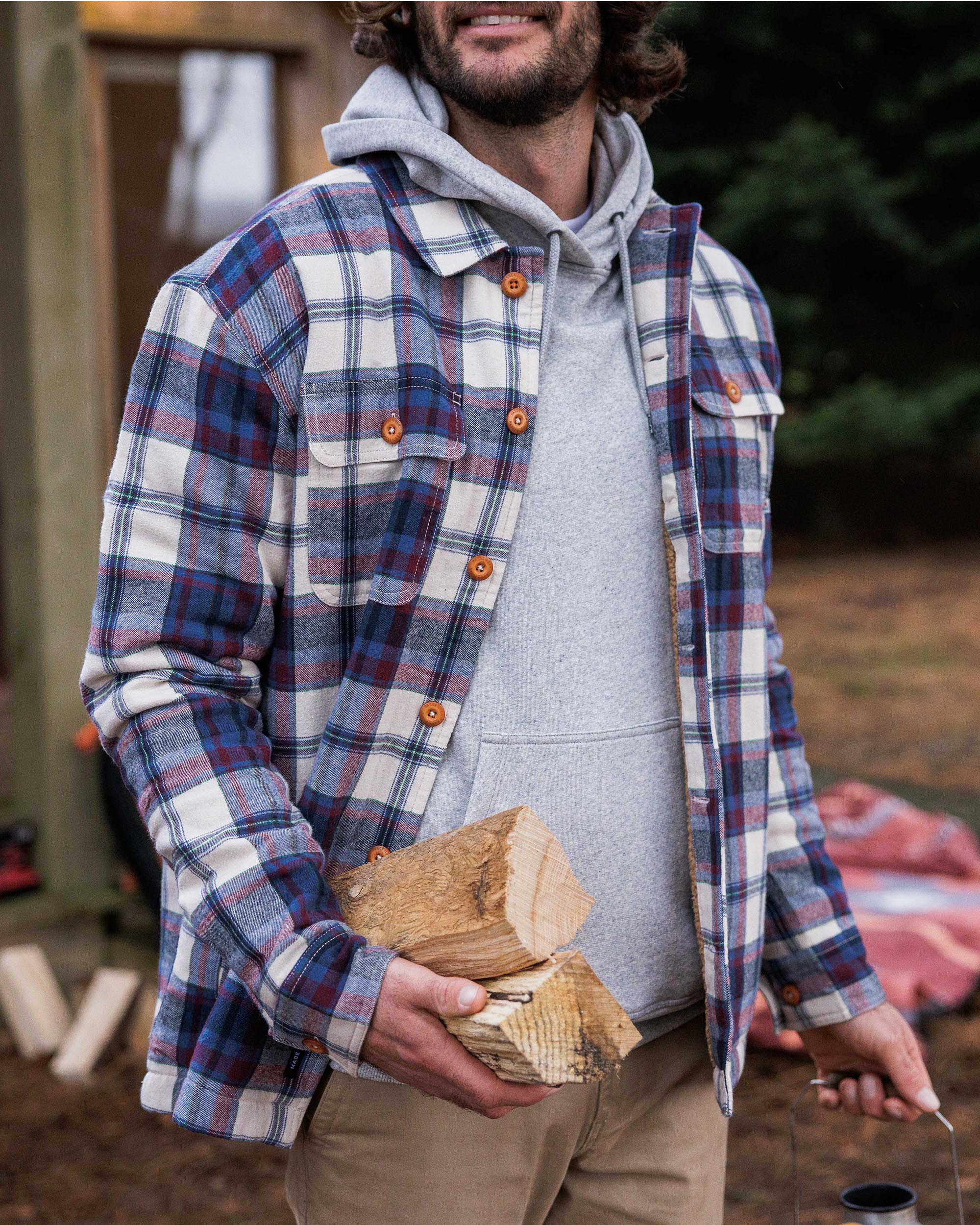 Freestyle Sherpa-Lined Overshirt - Vintage White - Image 10
