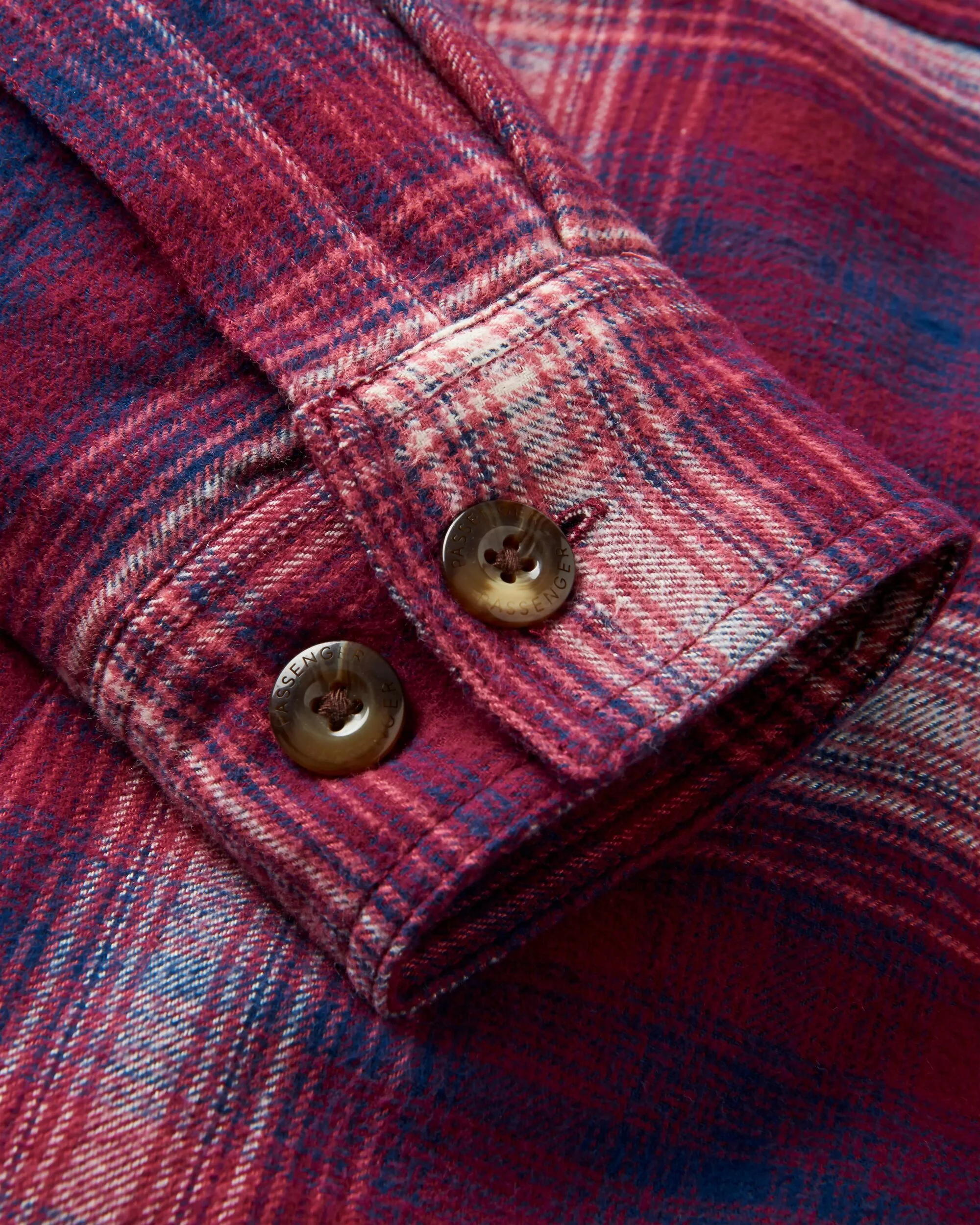 Freestyle Sherpa-Lined Overshirt - Wine/Rich Navy Check - Image 7