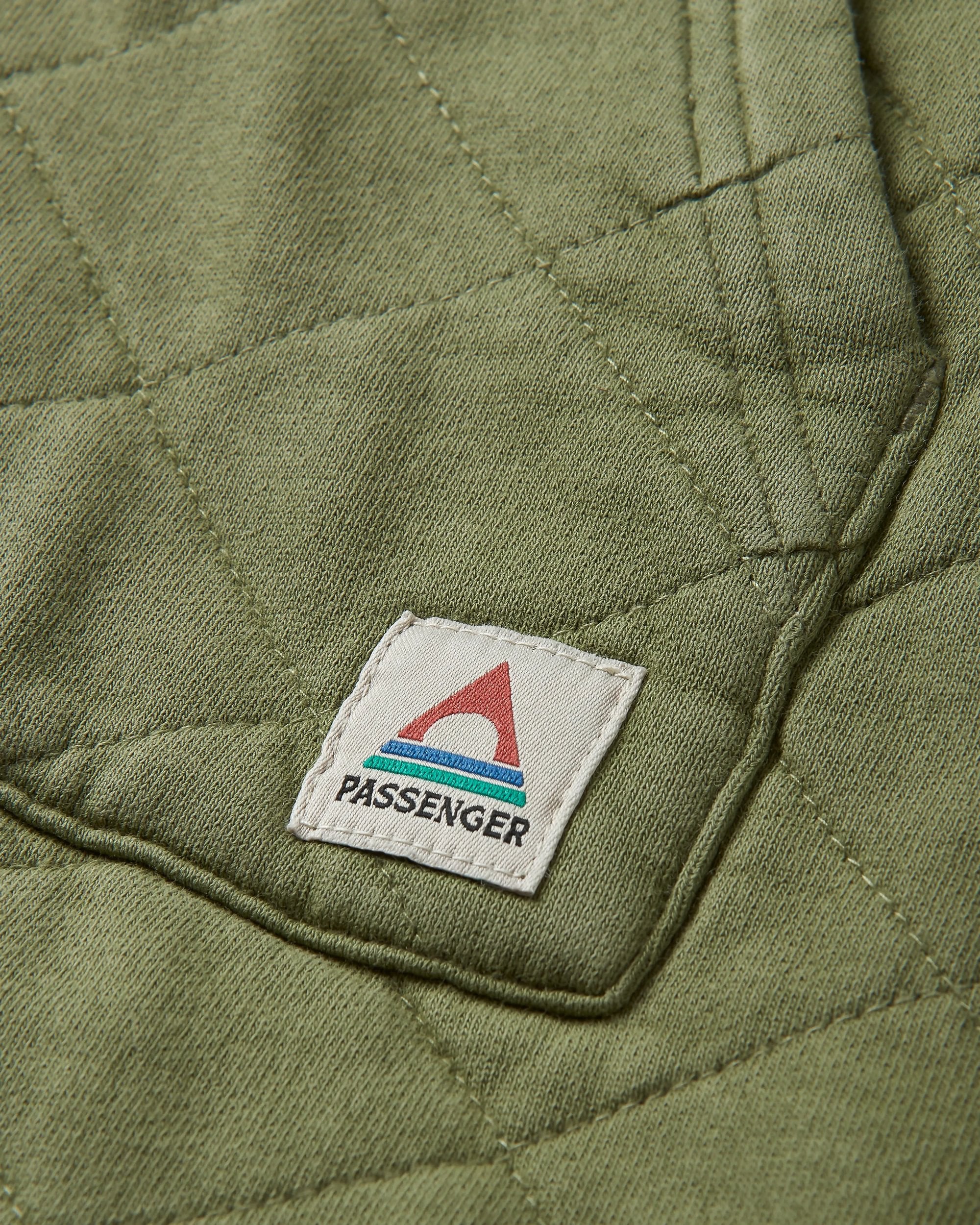 Getaway Quilted Full Zip Hoodie - Khaki - Image 8
