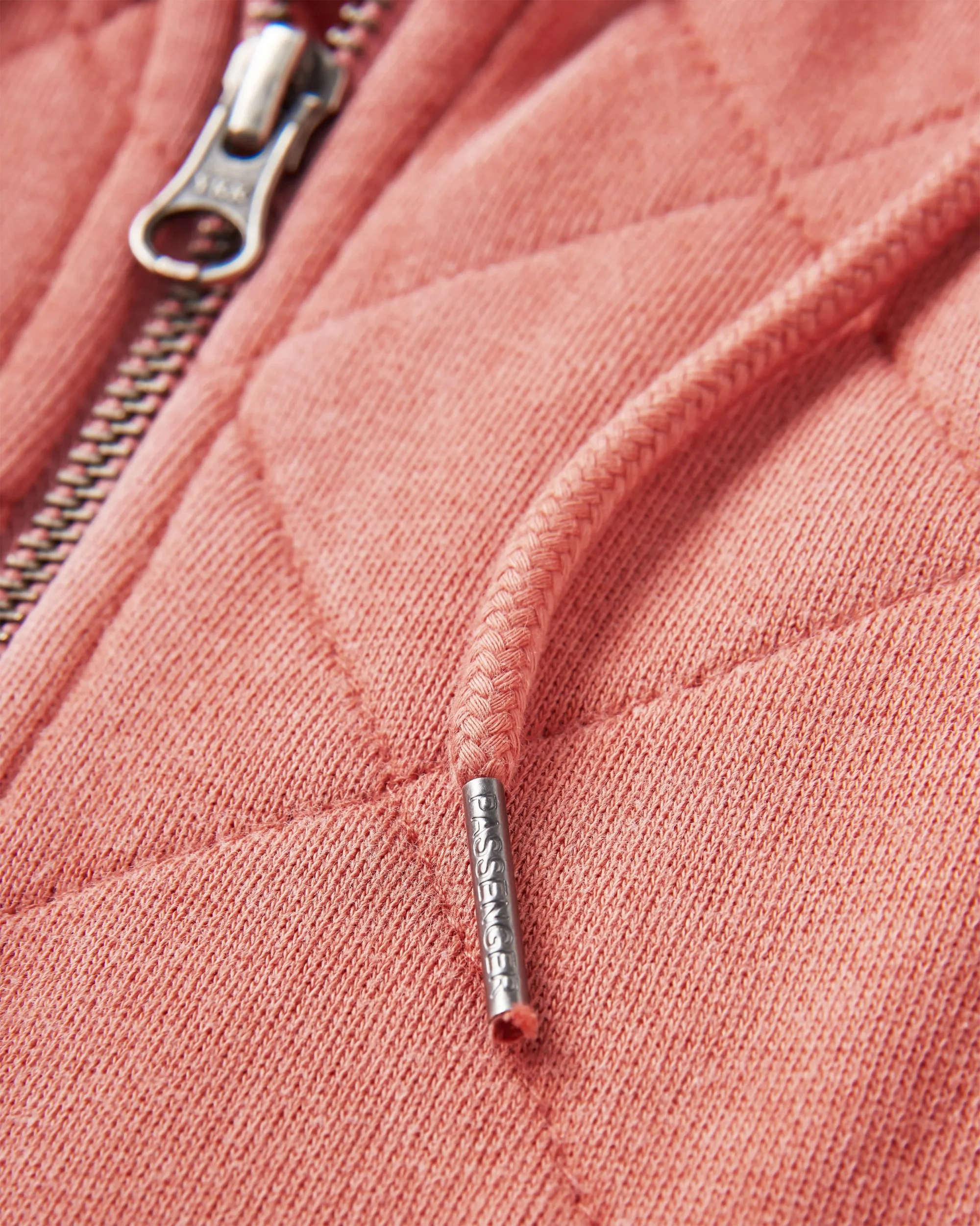 Getaway Quilted Full Zip Hoodie - Burnt Orange - Image 6