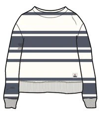 Graceful Textured LS Top - Navy Stripe - Image 6