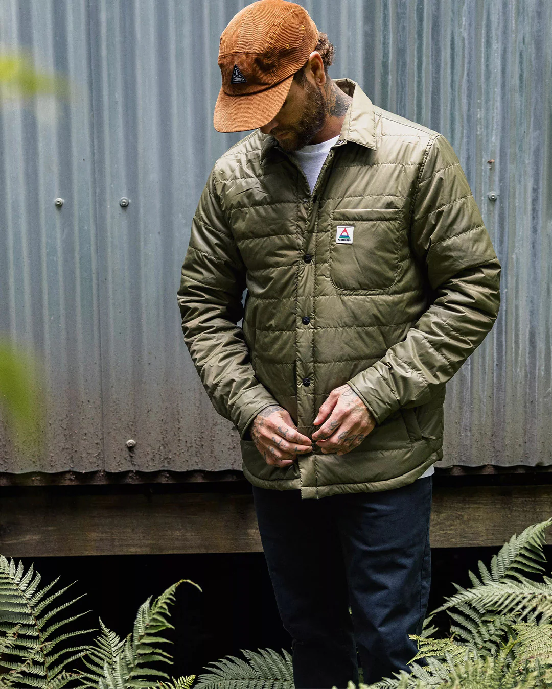 Grain Insulated Overshirt - Khaki - Image 8