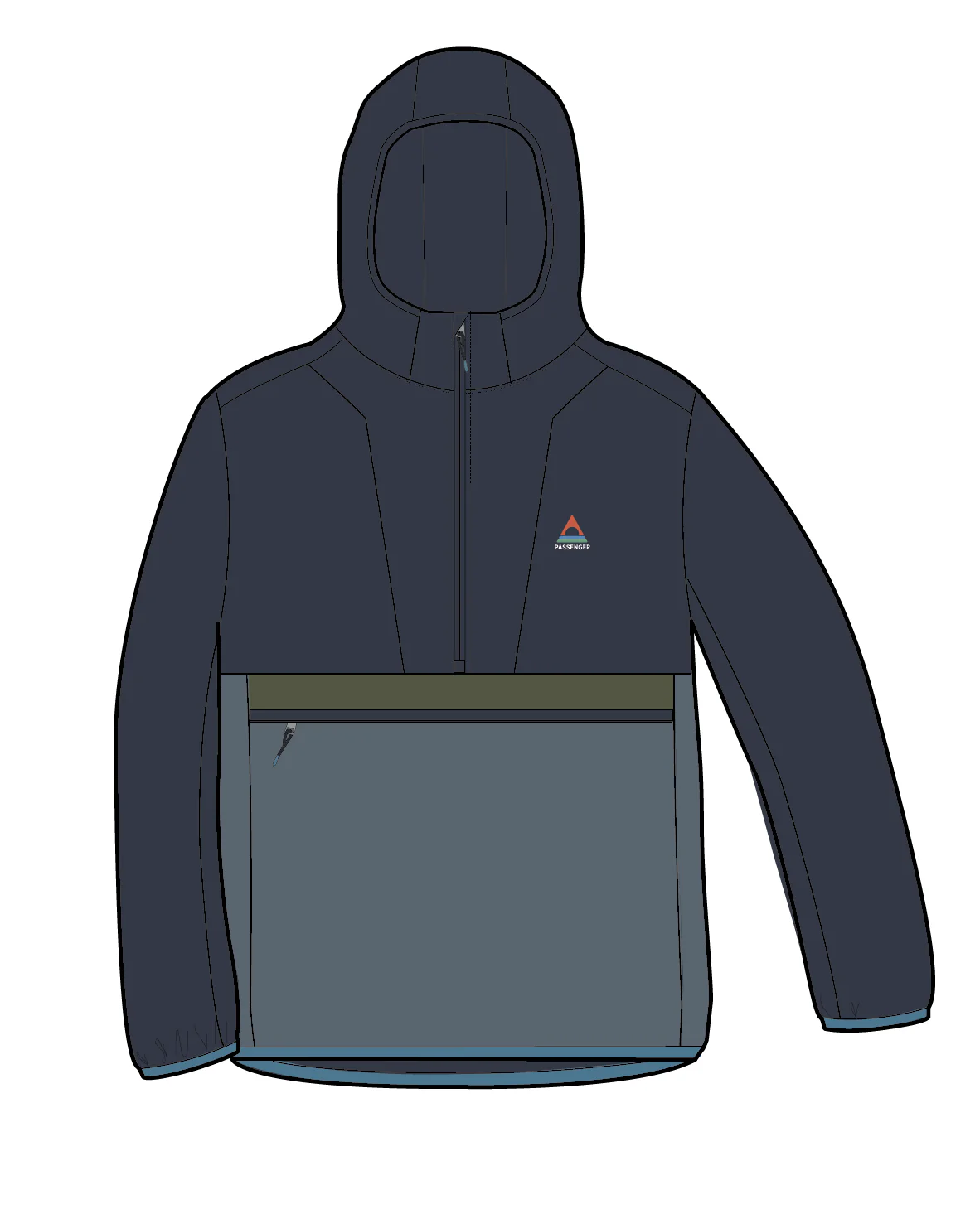 Gusto Windshell Anorak - Charcoal/Storm Grey - Image 7