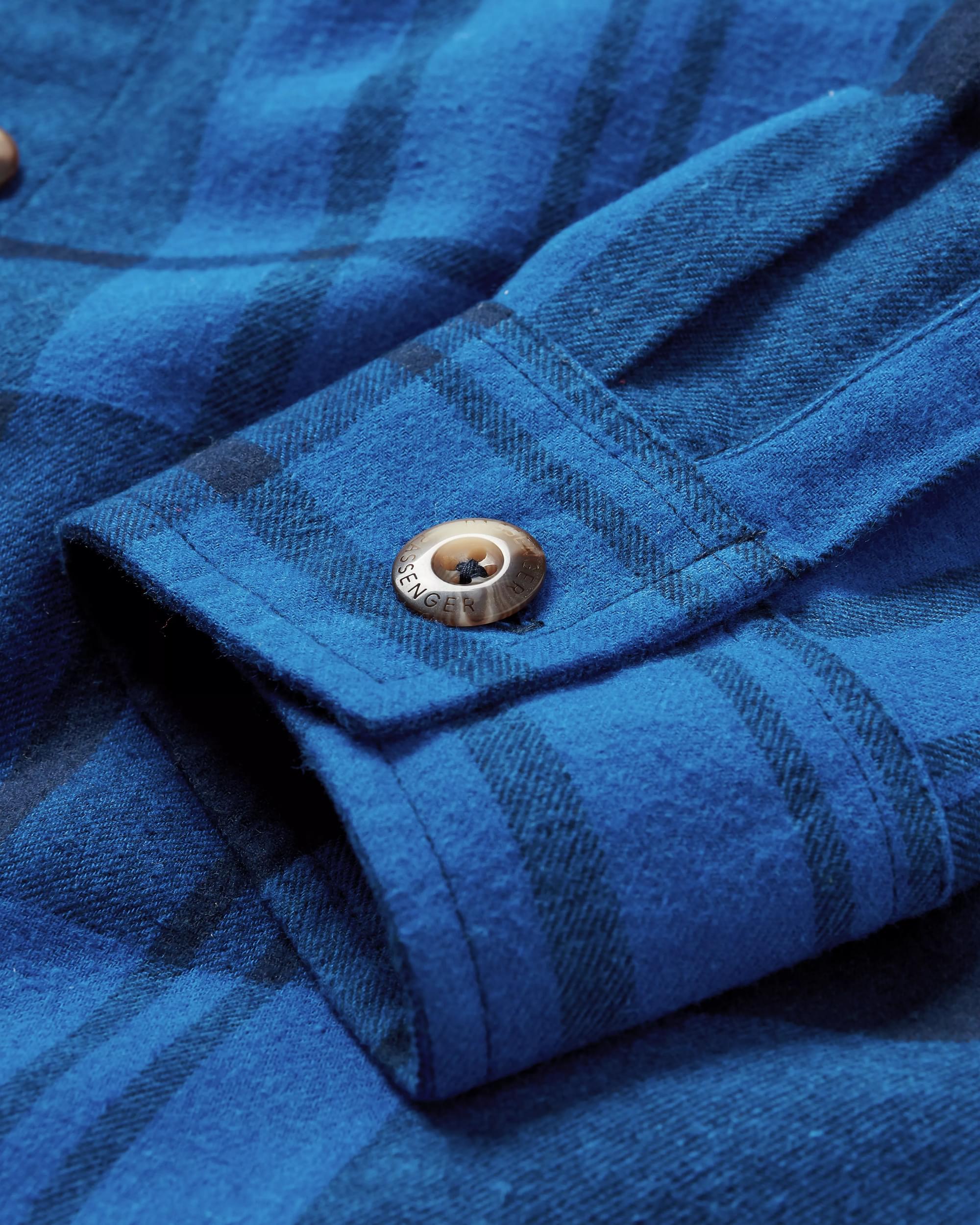 Harmony Organic Cotton Check Shirt - True Blue - Image 10