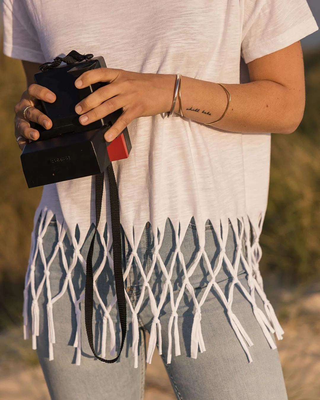 Henna Tassel T-Shirt - White - Image 2
