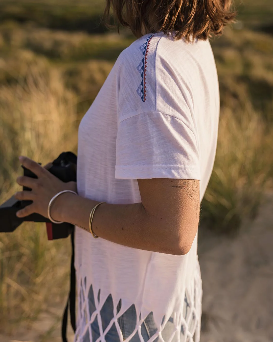 Henna Tassel T-Shirt - White - Image 6