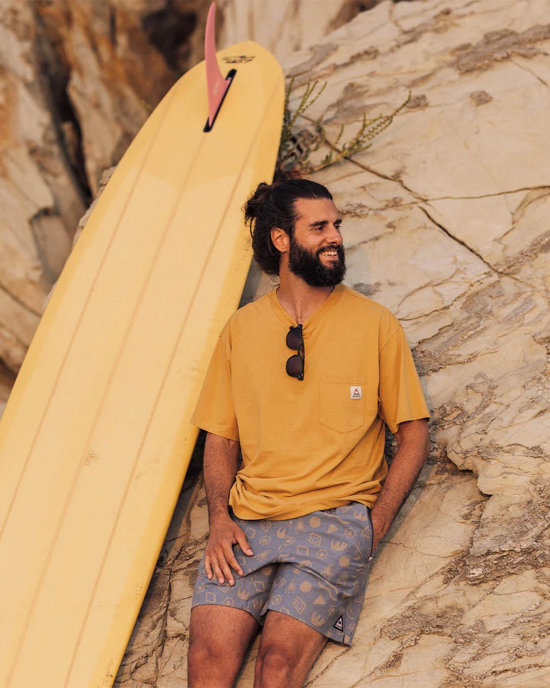 Heritage Organic Relaxed Fit T-Shirt - Mustard Gold - Image 2