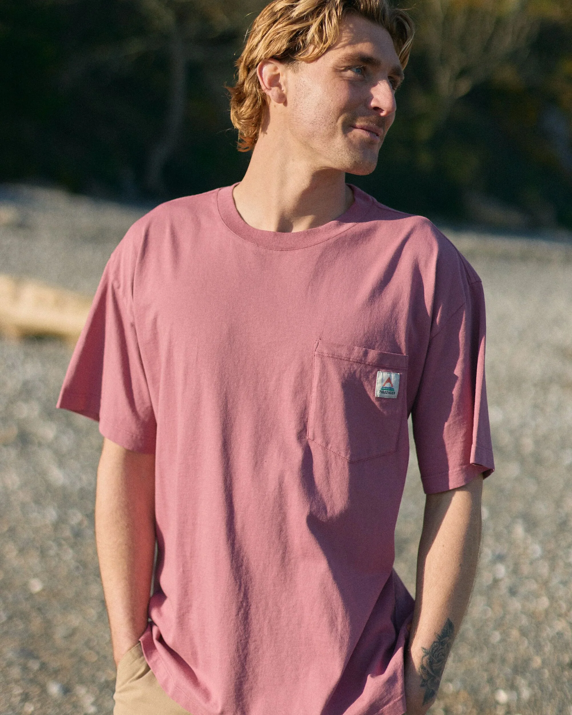 Heritage Organic Relaxed Fit T-Shirt - Mauve Dusk - Image 3