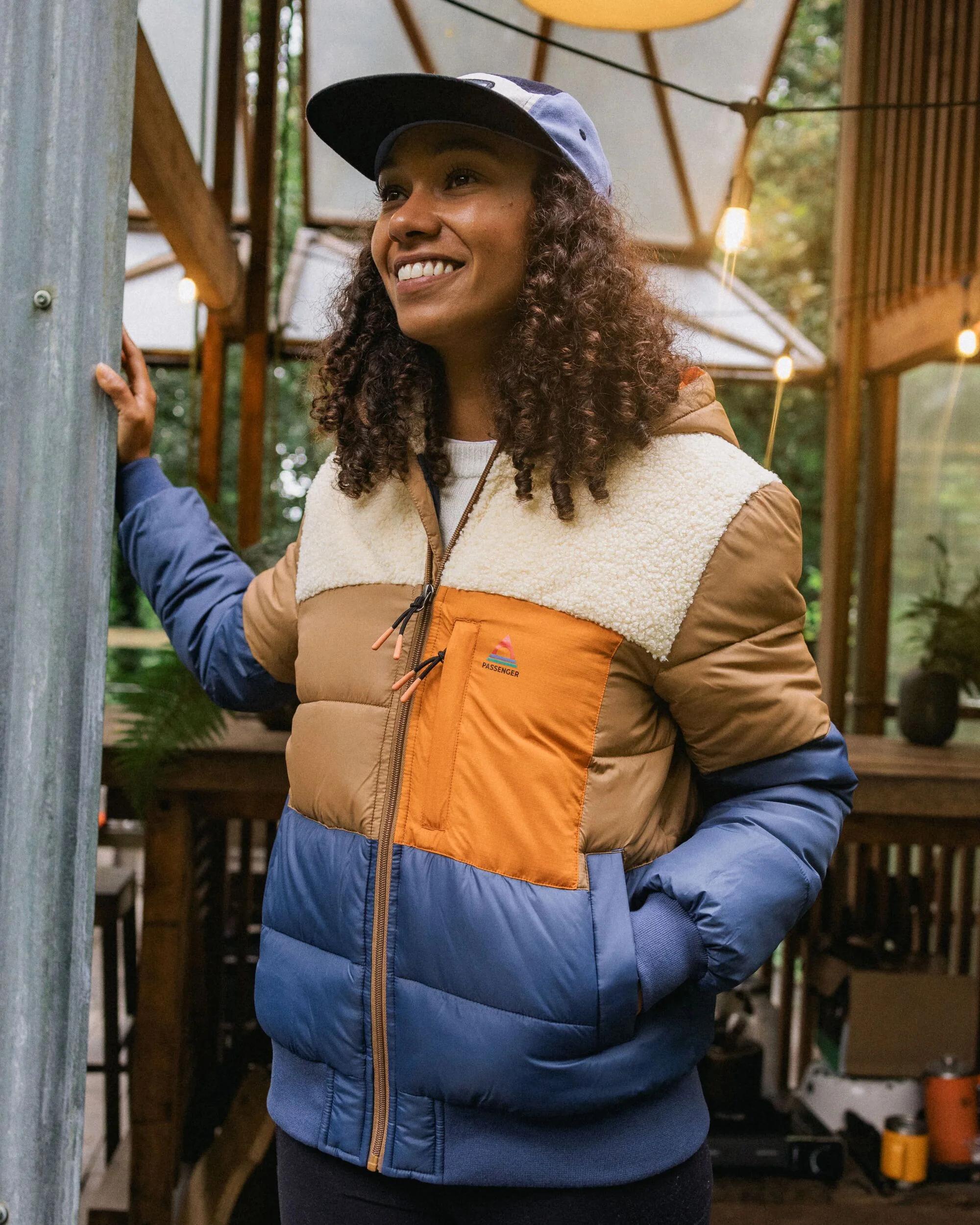 Inspire Insulated Hooded Jacket - Dark Denim/Toffee - Image 3