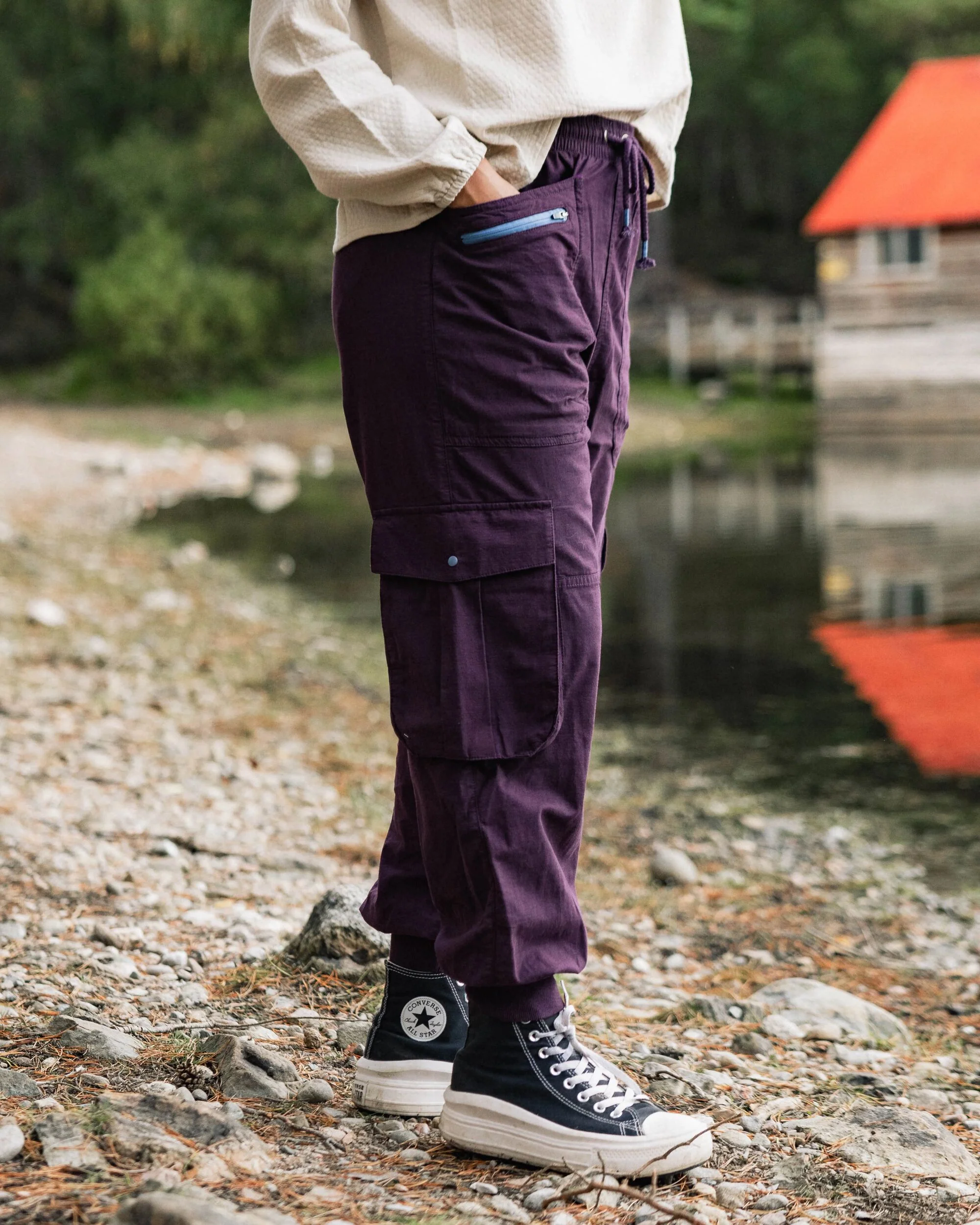 Hydrilla Organic Cotton Trouser - Deep Plum - Image 4