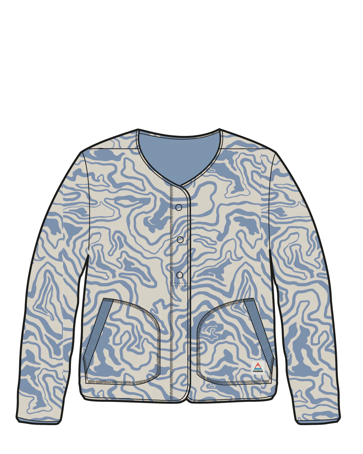 Iris Collarless Fleece - Strata Swirl Birch - Image 11